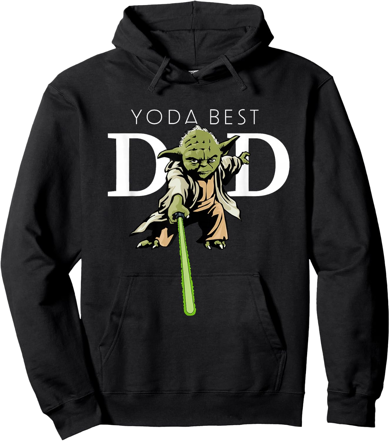 Star Wars Yoda Lightsaber Best Dad Father's Day Hoodie - Hoodie | Black