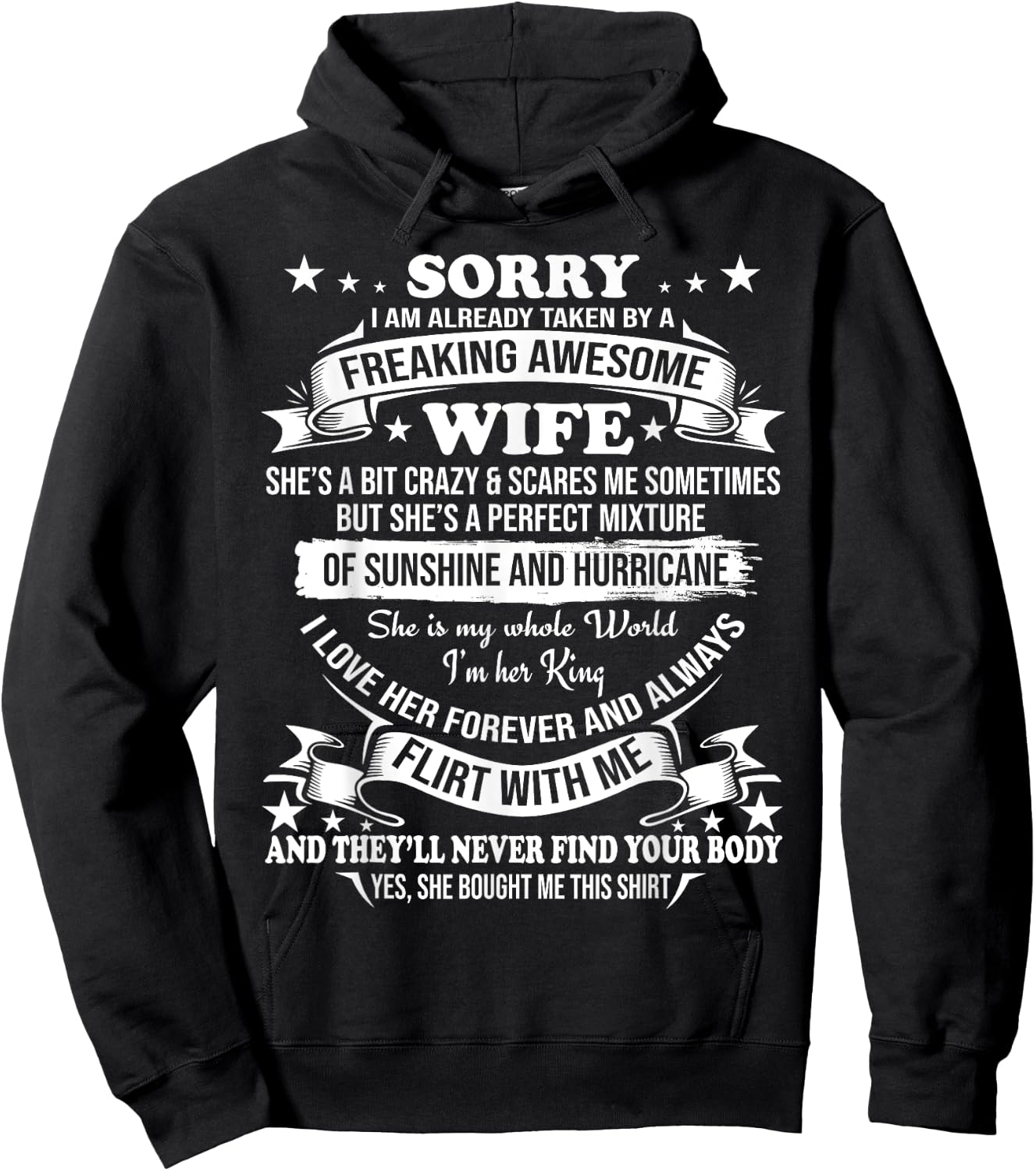 Sorry I am already taken by awesome Wife Valentine Day Hoodie - Hoodie | Black