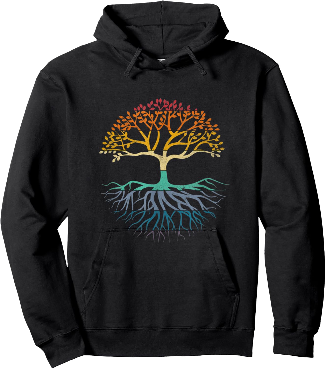 Tree of Life Retro Sun Vintage Hippy Hoodie - Hoodie | Black