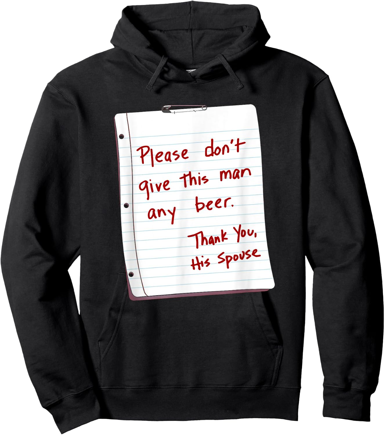 Please Don't Give This Man Any Beer Thank You His Spouse Hoodie - Hoodie | Black