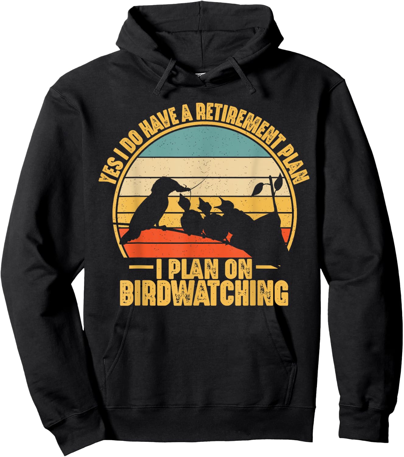 Retro Bird Lover Retirement Plan Bird Watching Birding Hoodie - Hoodie | Black