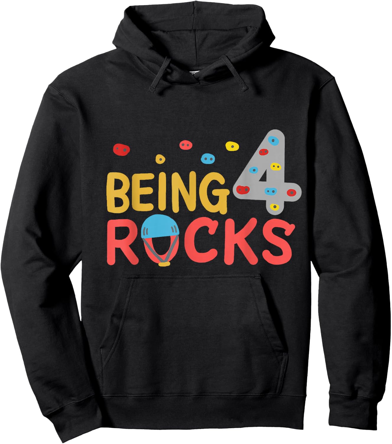 4th Birthday Climbing Gift Hoodie - Hoodie | Black