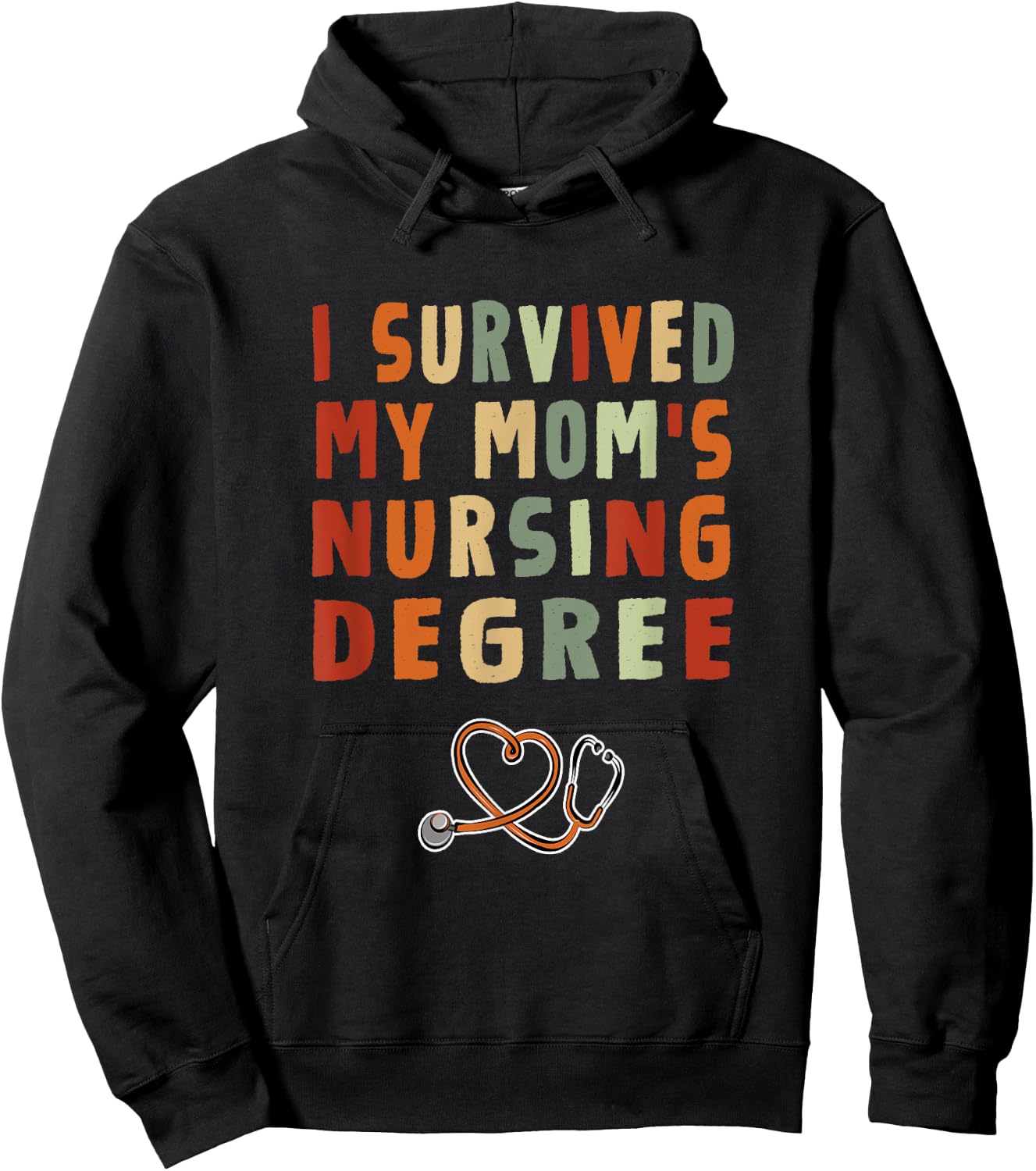 I survived My Mom's Nursing Degree Nursing School Graduation Hoodie - Hoodie | Black