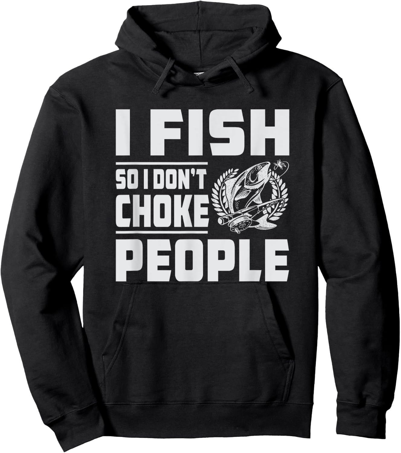 Funny Bass Fishing Hoodie - Hoodie | Black