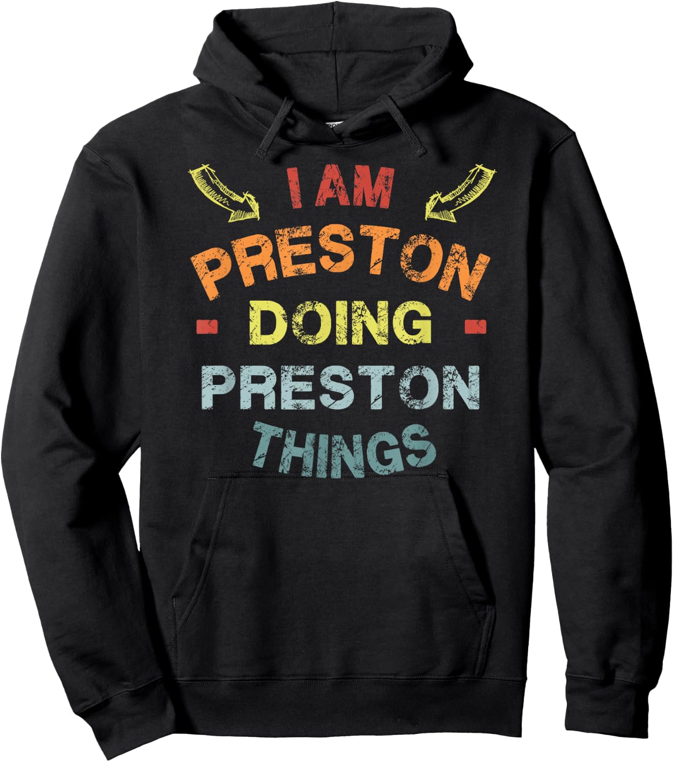 Sarcastic Birthday Preston Name Text Joke I'm Preston Doing Preston Things Cool Funny , Women & Kids - Black, Small Hoodie - Hoodie | Black
