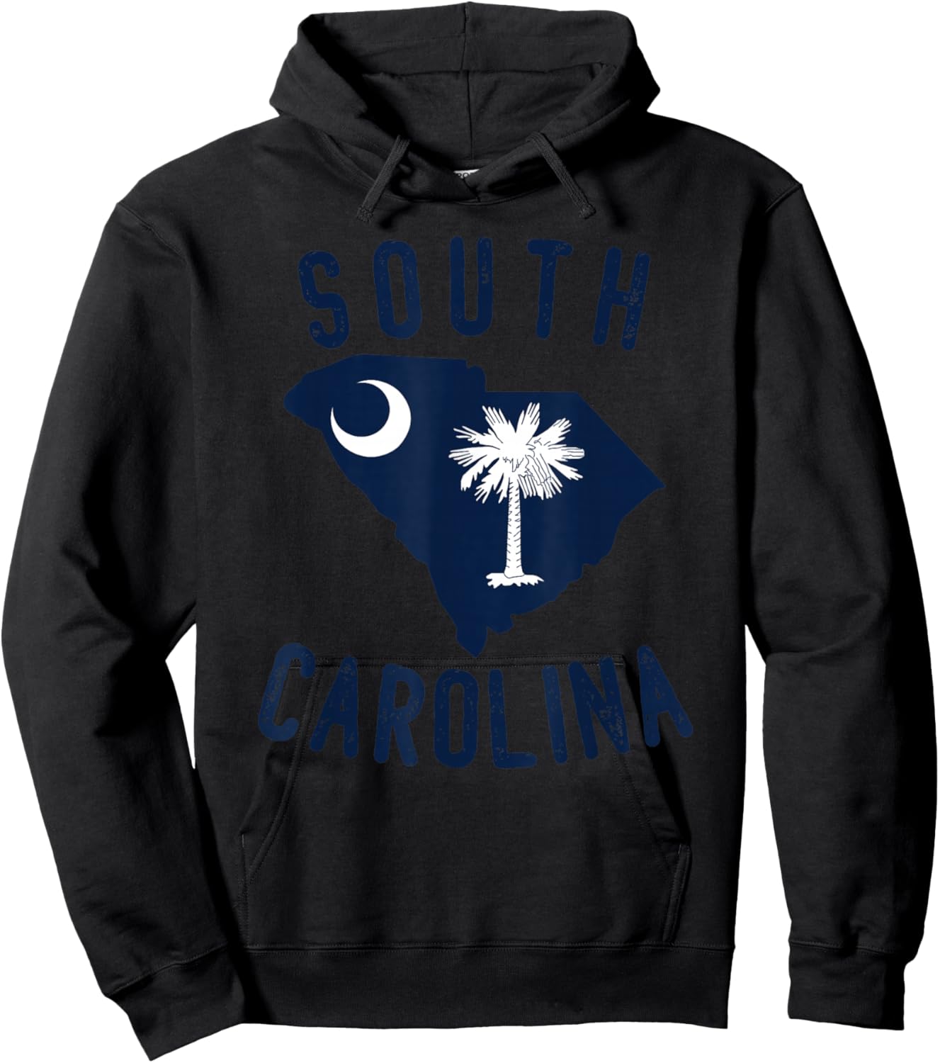 South Carolina State Flag Palmetto Tree Crescent Moon SC Hoodie - Hoodie | Black