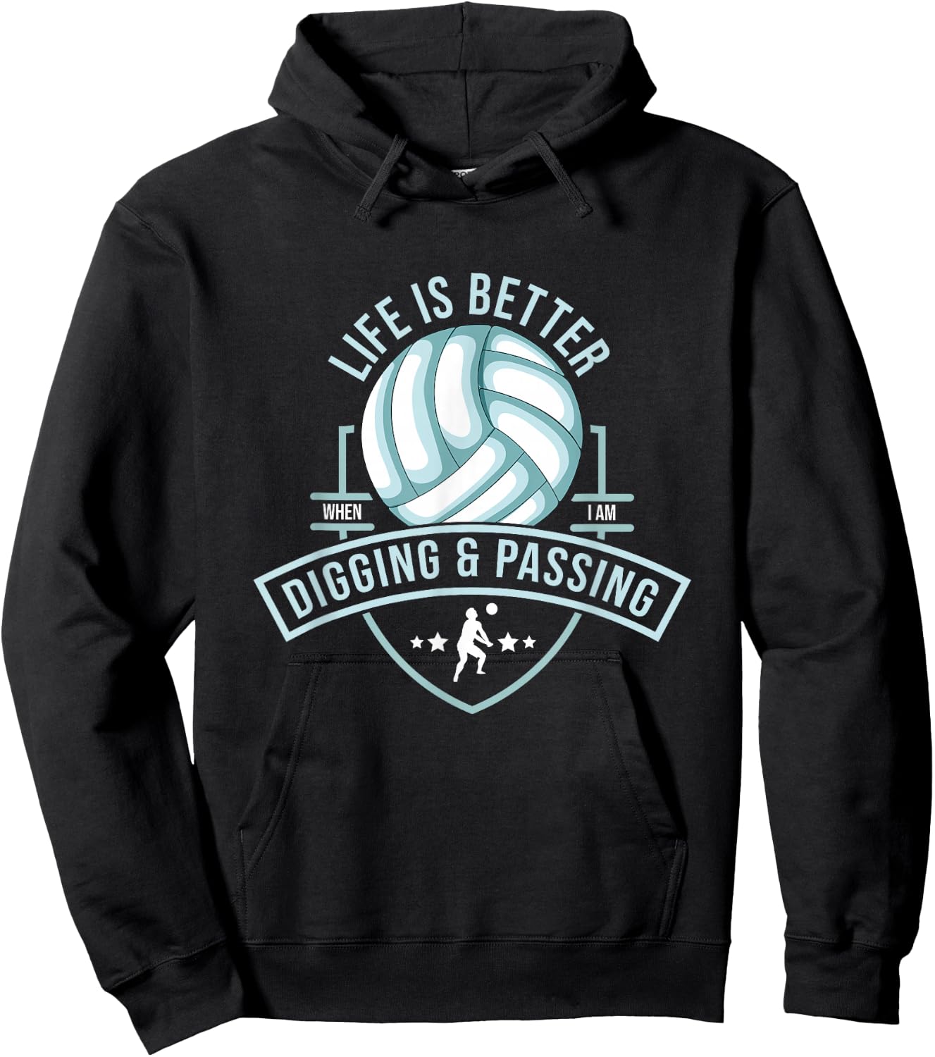 Libero Volleyball Training Design Defense Position Hoodie - Hoodie | Black