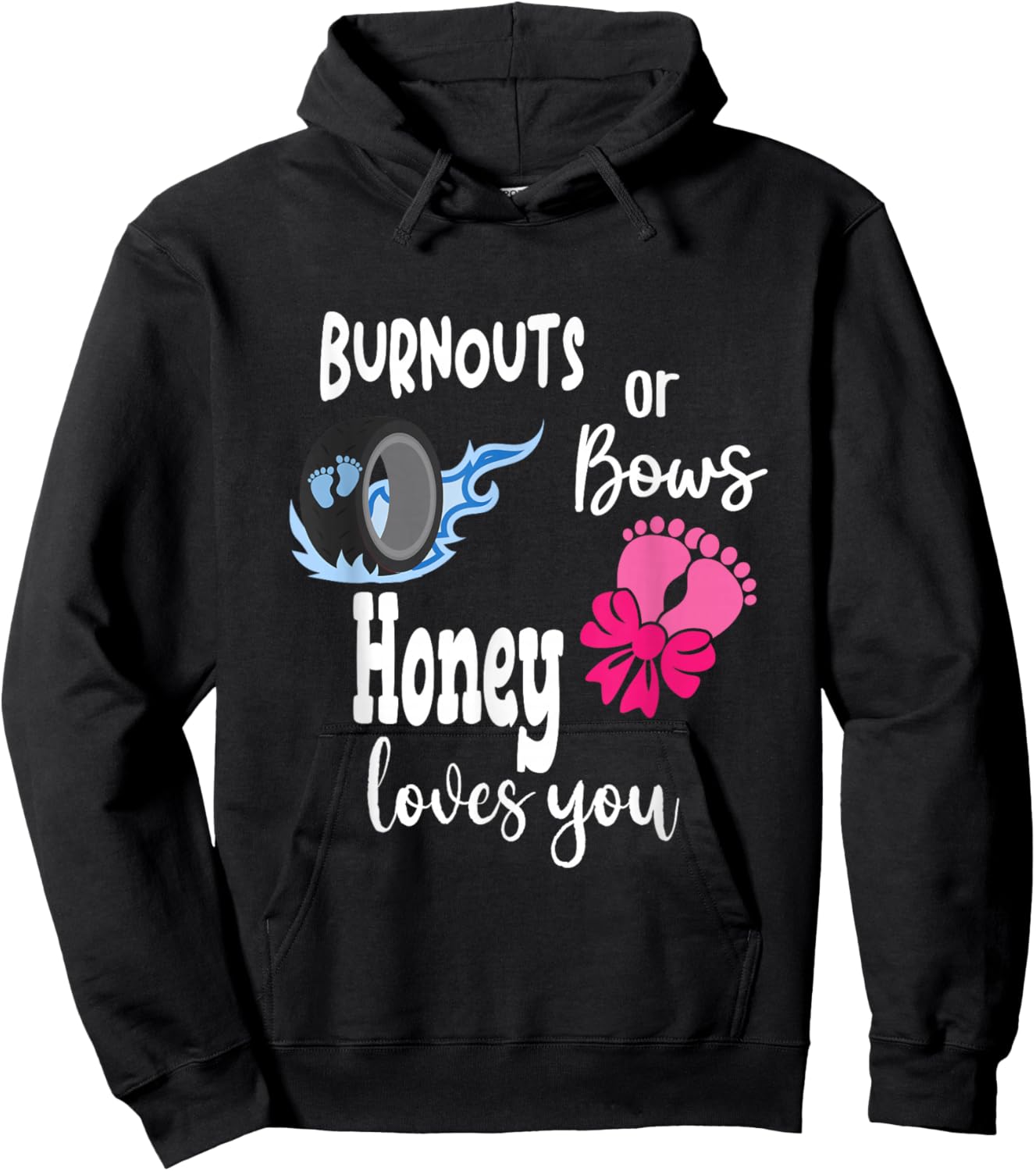 Burnouts or Bows Honey Loves You Special Grandma Hoodie - Hoodie | Black
