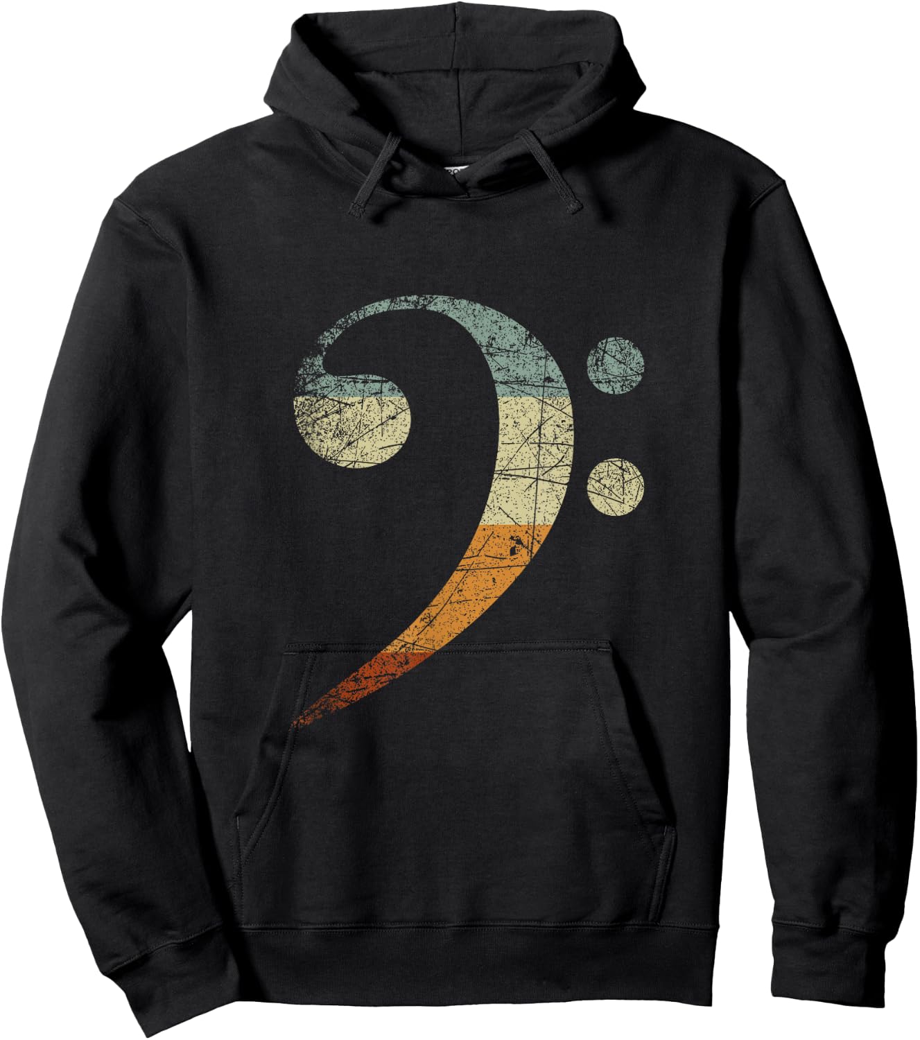 Treble Clef Retro Bass Clef Hoodie - Hoodie | Black