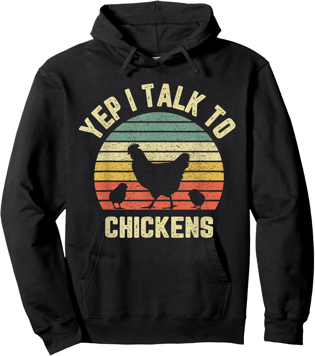 Yep I Talk to Chickens Shirt Retro Farm Chicken Lover Gift Hoodie - Hoodie | Black
