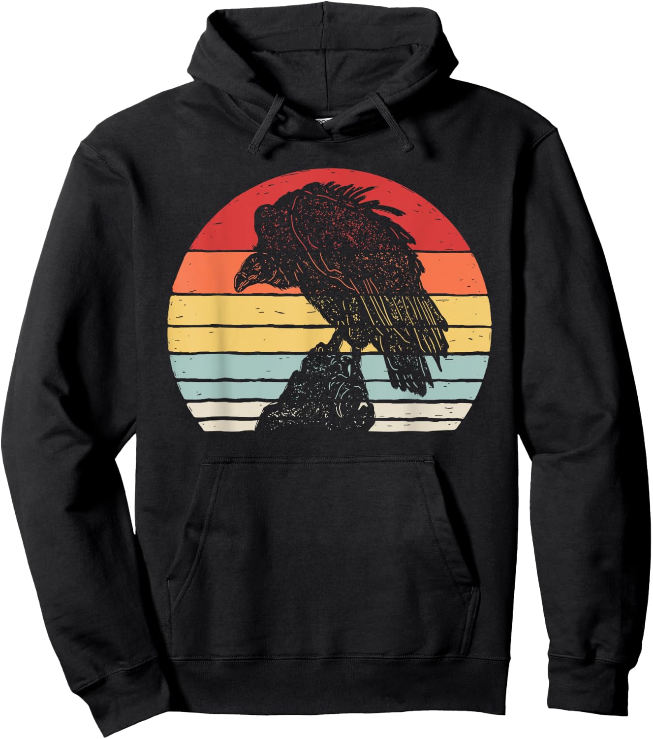 Vintage Retro Vulture Bird Hoodie - Hoodie | Black
