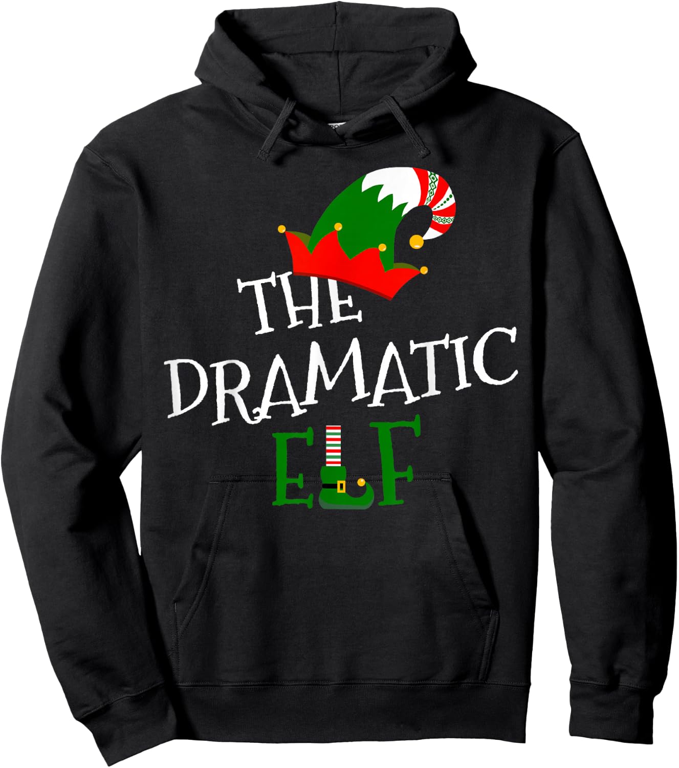 The Dramatic Elf Family Matching Group Gift Christmas Xmas Hoodie - Hoodie | Black