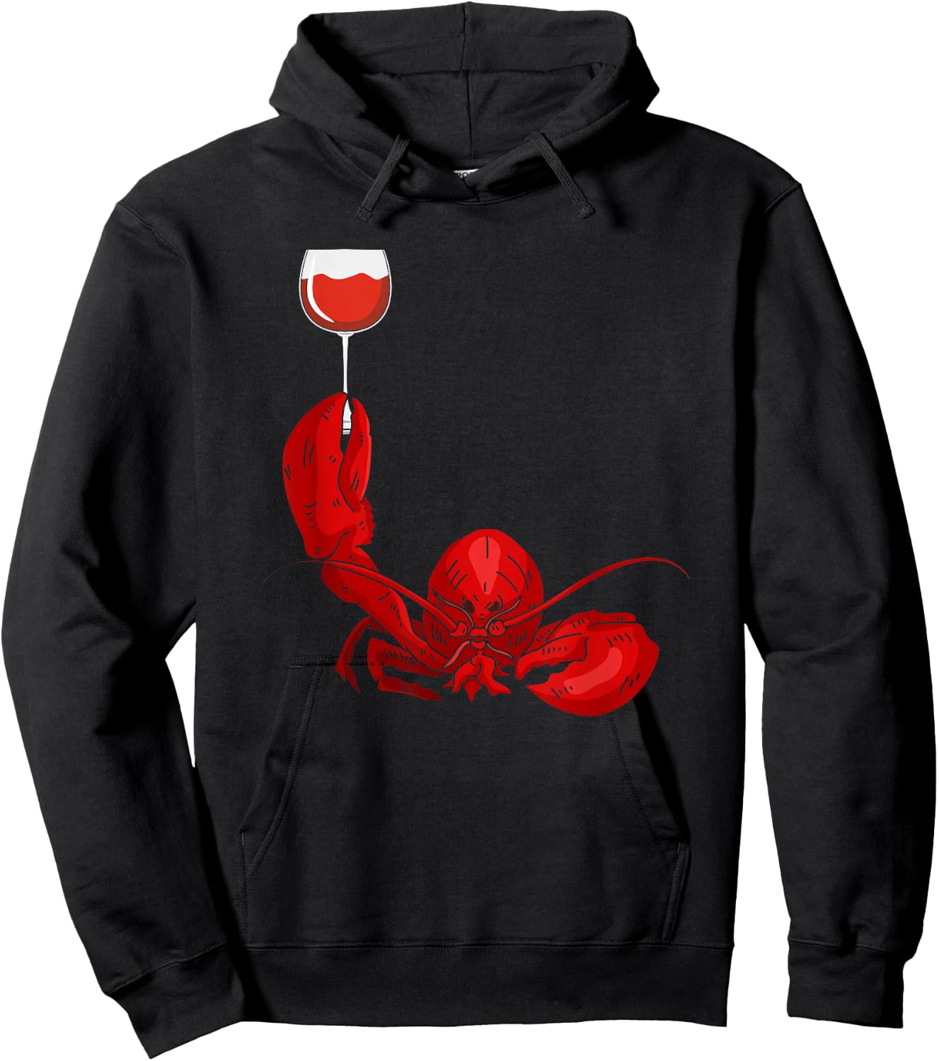 Lobster and Wine Drinking for Wine Seafood Lover Hoodie - Hoodie | Black
