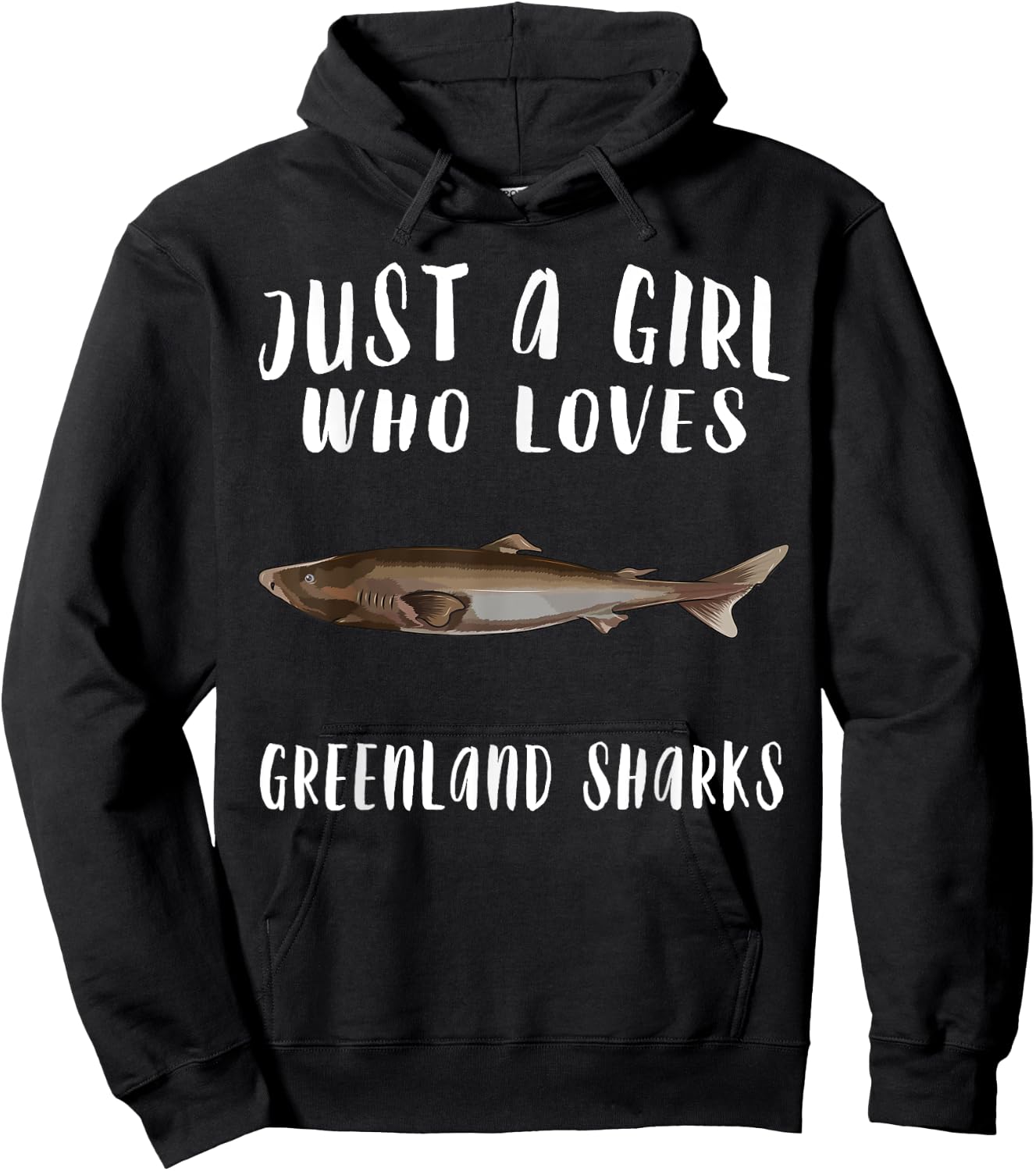 Im Just A Girl Who Loves Greenland Shark Lover Gift Hoodie - Hoodie | Black