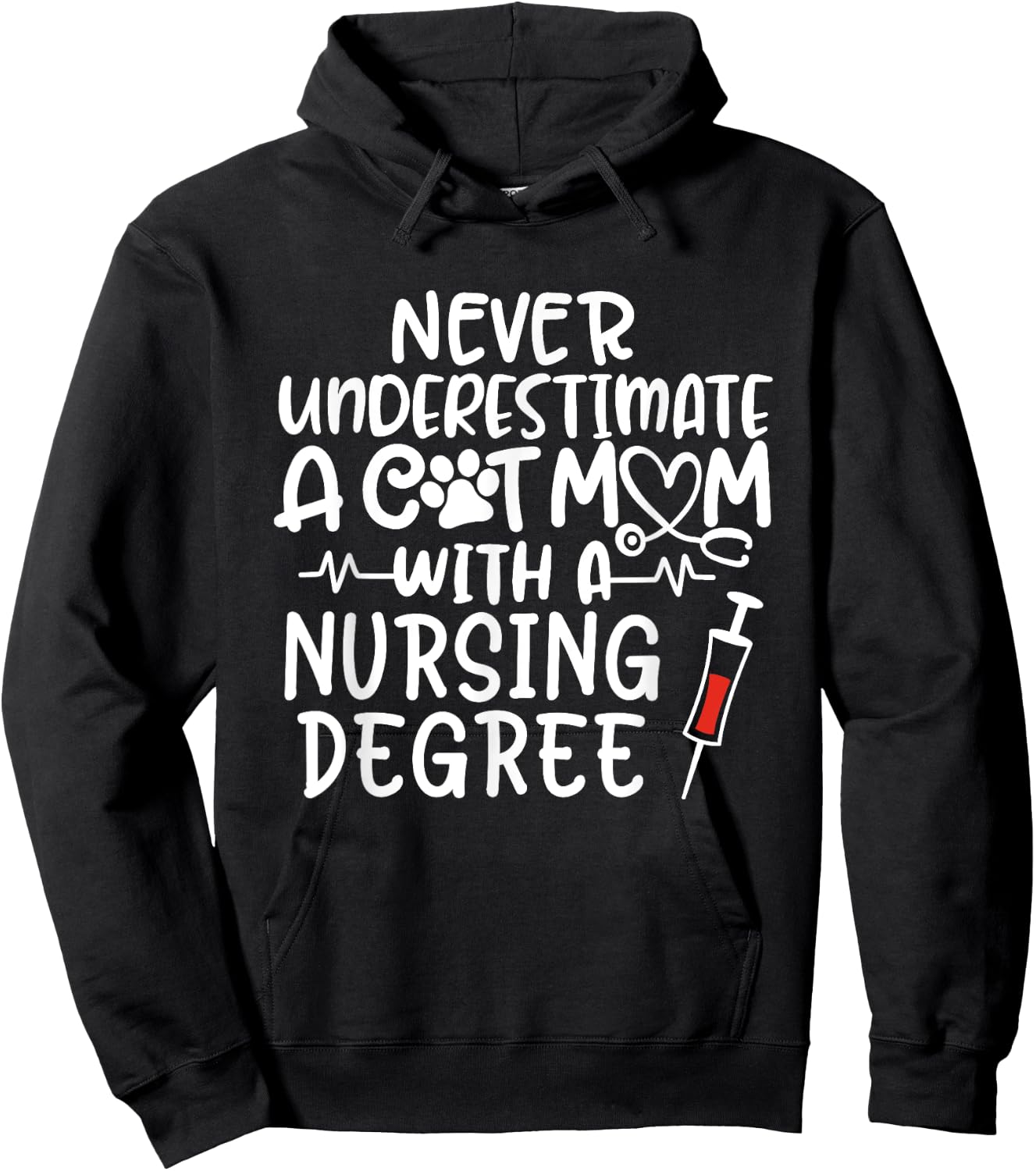 Nurse Cat Mom Nurse Life Cats and Nursing Gift Hoodie - Hoodie | Black
