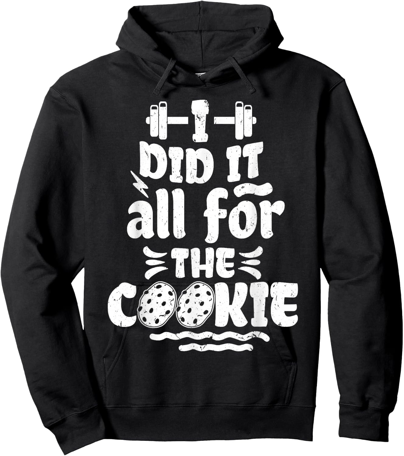 Funny Fitness Workout Gym Weight Lifting Bodybuilding Cookie Hoodie - Hoodie | Black