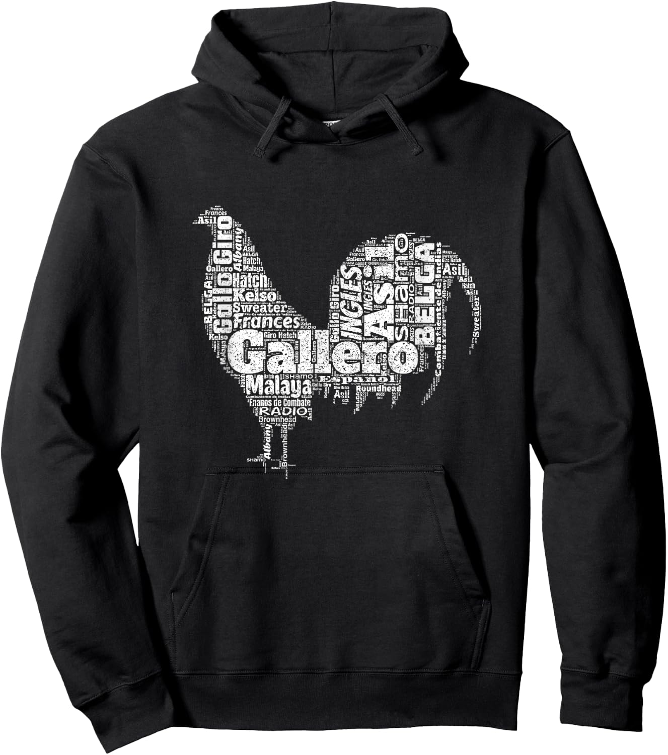 Gallero Tipos De Gallo De Pelea Silueta De Gallo Hoodie - Hoodie | Black