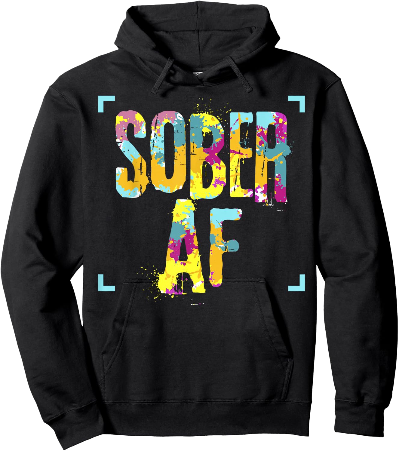 Funny Sobriety Gift 12 Step Program Gift Sober AF Hoodie - Hoodie | Black