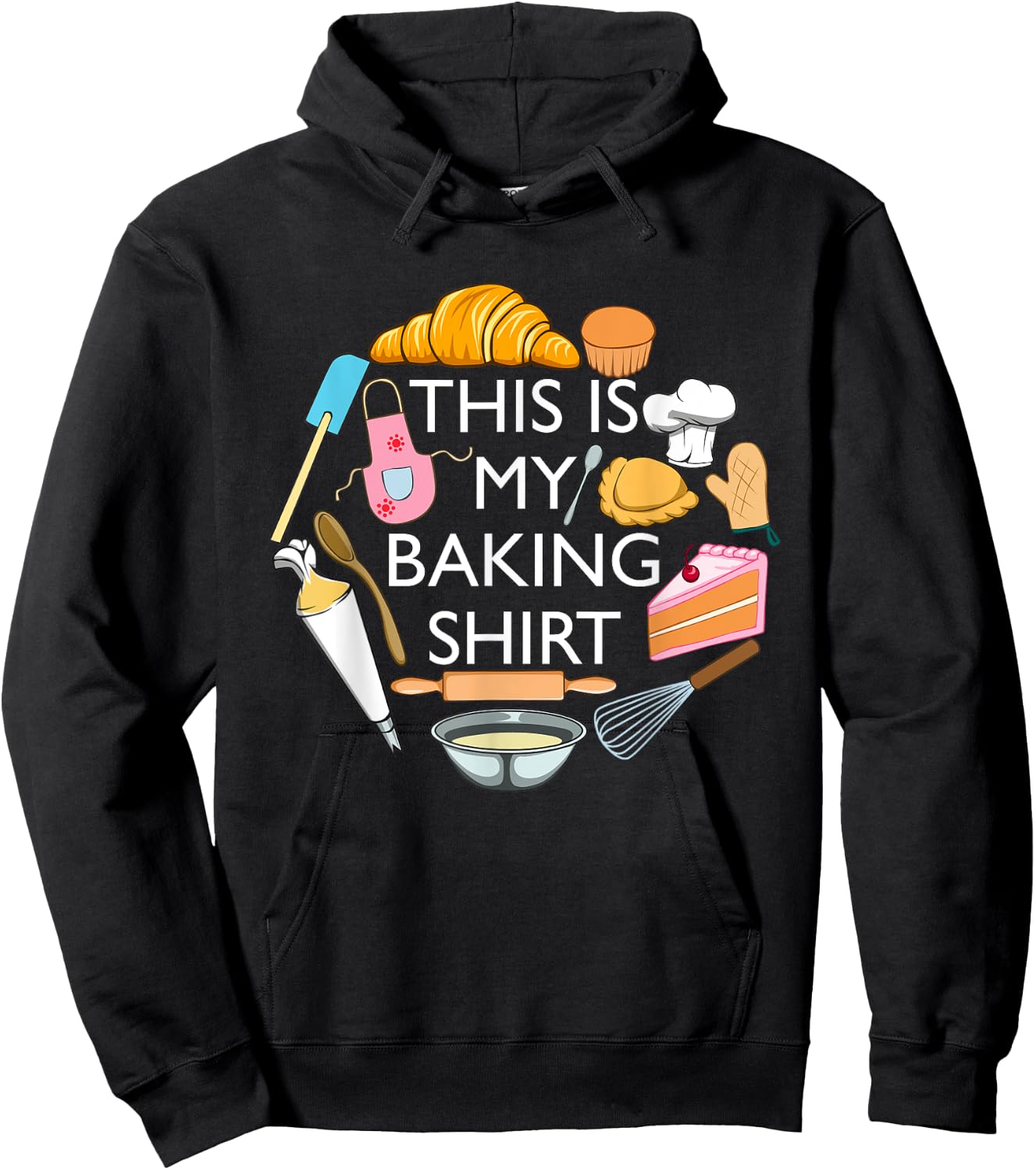 This Is My Baking Funny Pastry Hobby Chef Hoodie - Hoodie | Black
