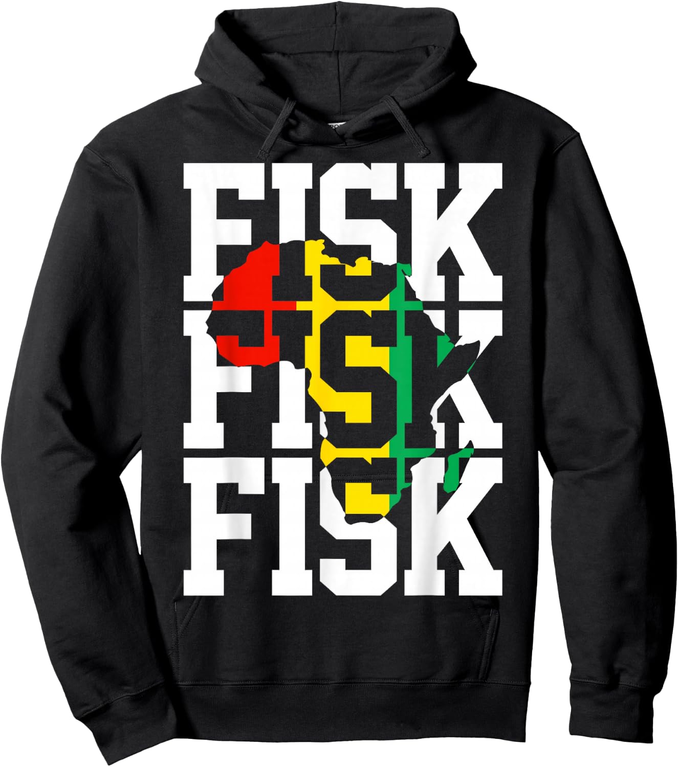 Vintage Fisk Lifetime Africa Map Hometown Hoodie - Hoodie | Black