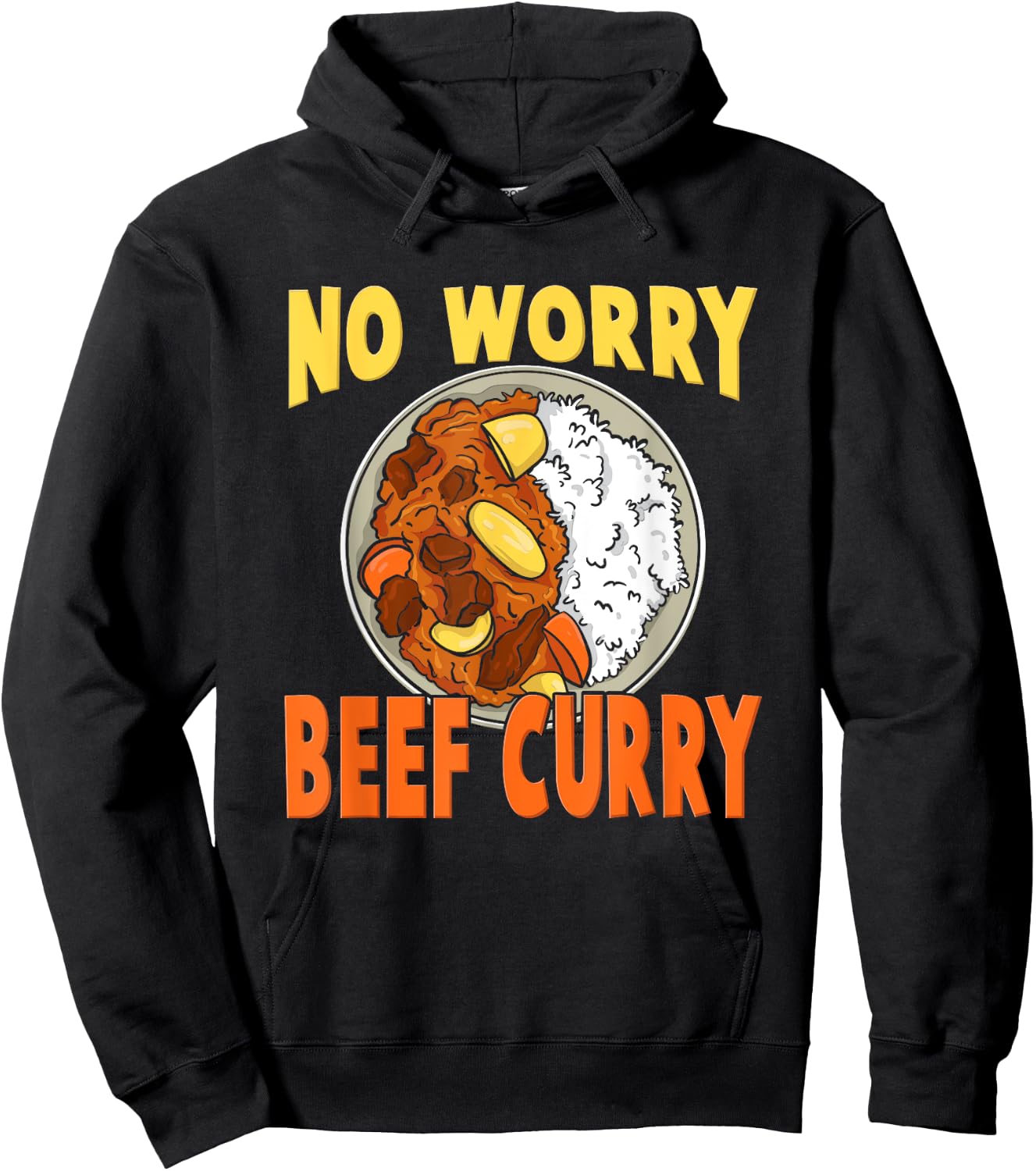 No Worry Beef Curry - Hawaiian Pidgin Funny Spicy Curry Beef Hoodie - Hoodie | Black