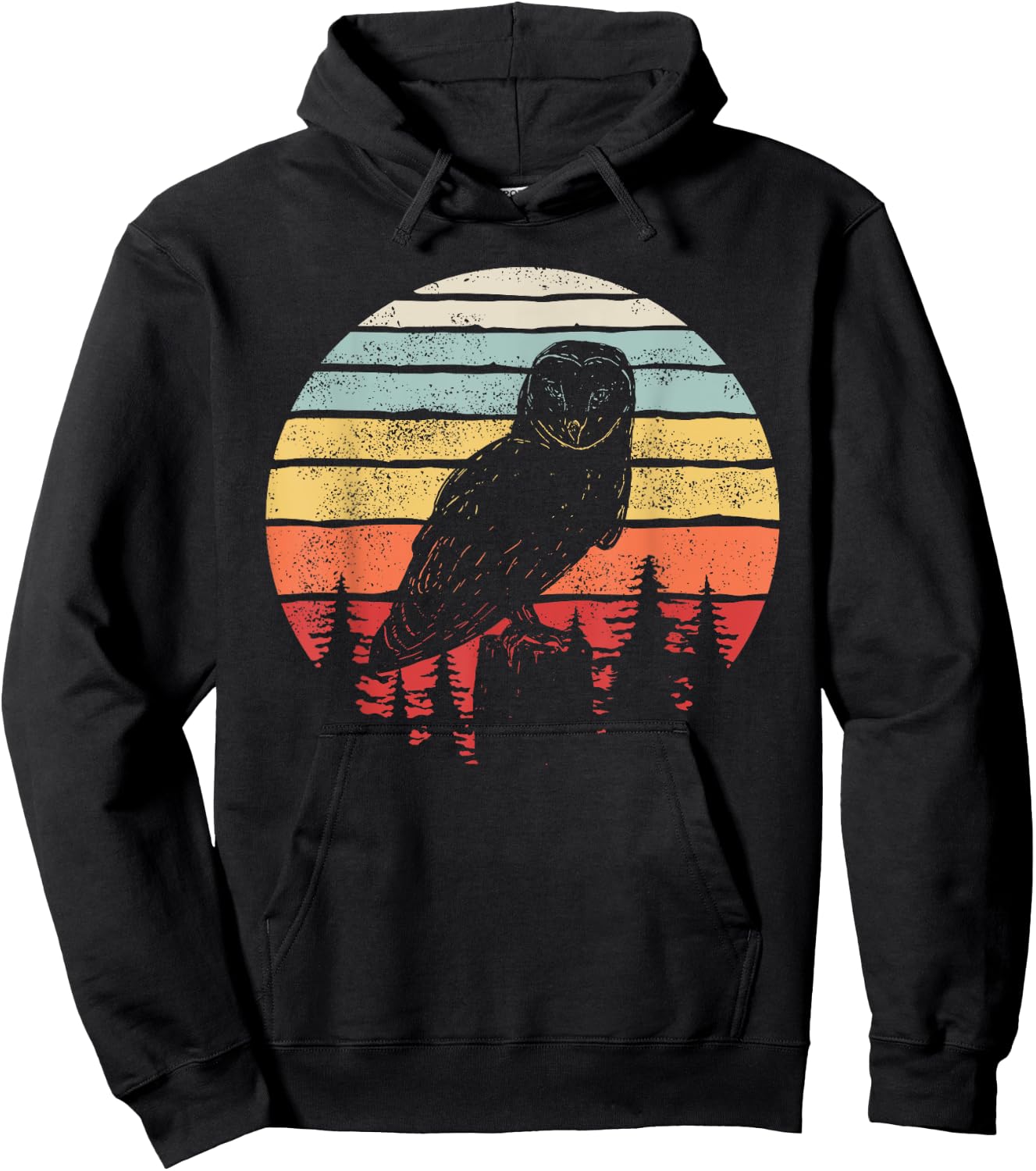 Vintage Retro Barn Owl Bird Hoodie - Hoodie | Black