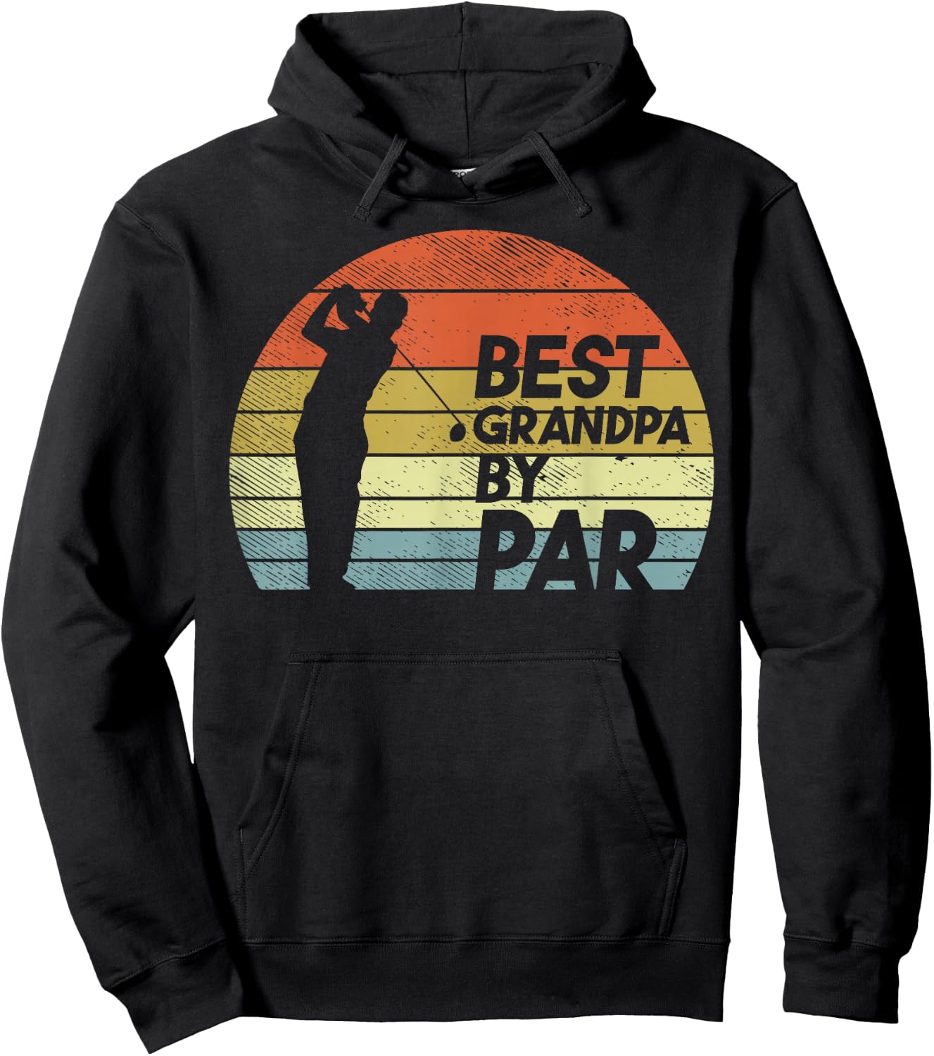 Best Grandpa By Par Golf Fathers Day Golfer Gramps Gift Hoodie - Hoodie | Black