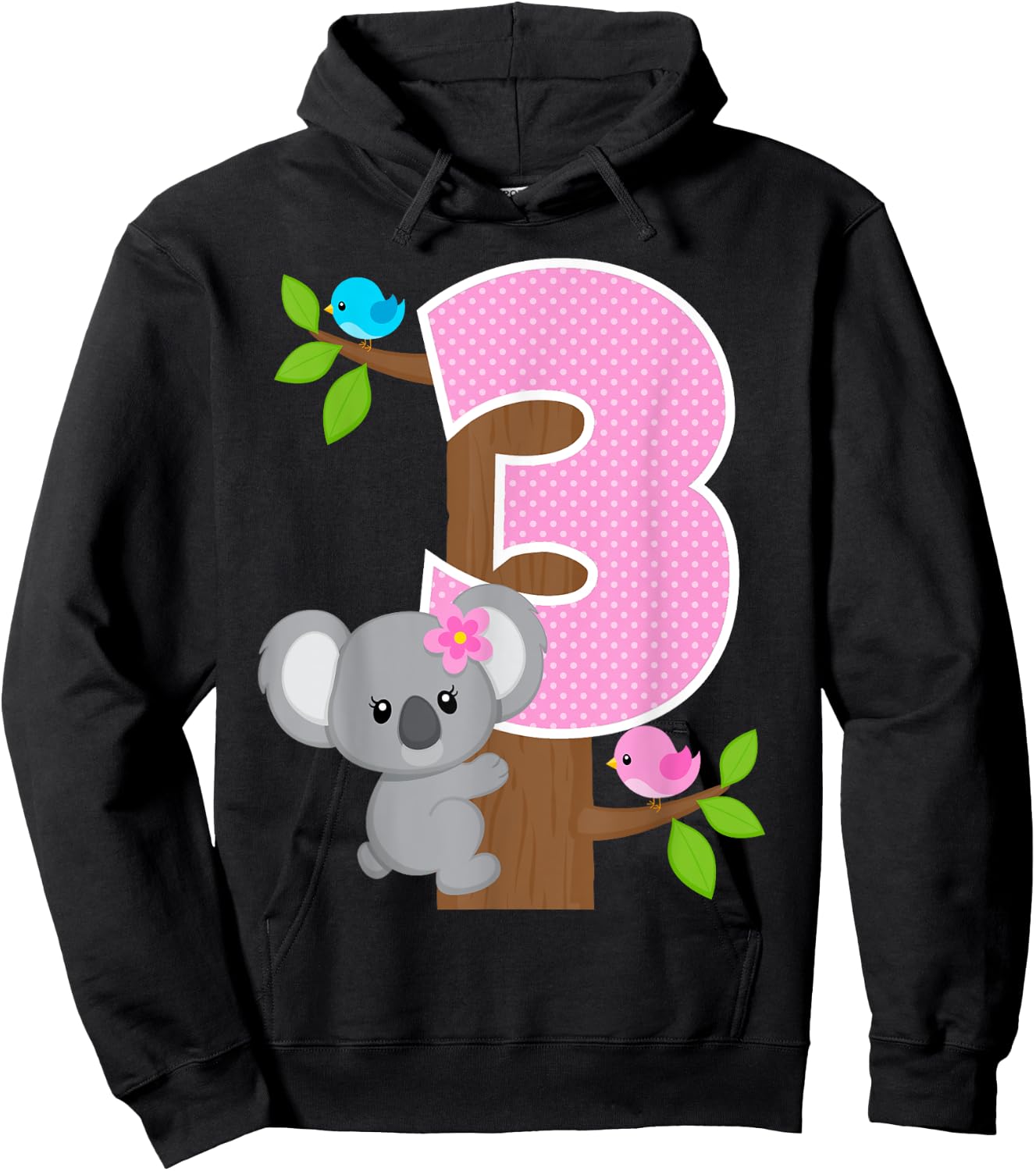 Koala Bear 3rd Birthday Girl 3 Year Old Birthday Koalas Bday Hoodie - Hoodie | Black