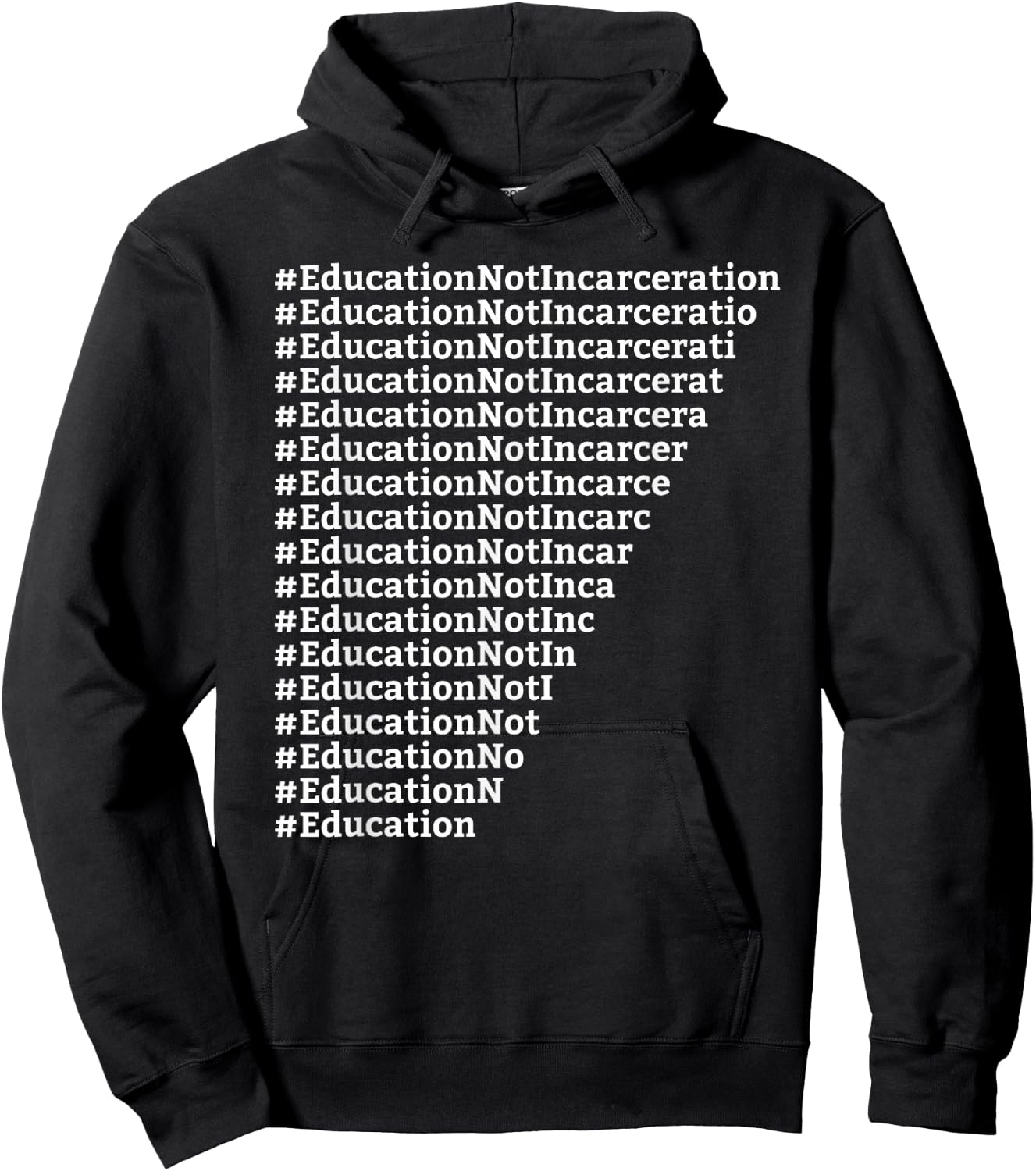 Education Not Incarceration Criminal Justice Reform Hoodie - Hoodie | Black