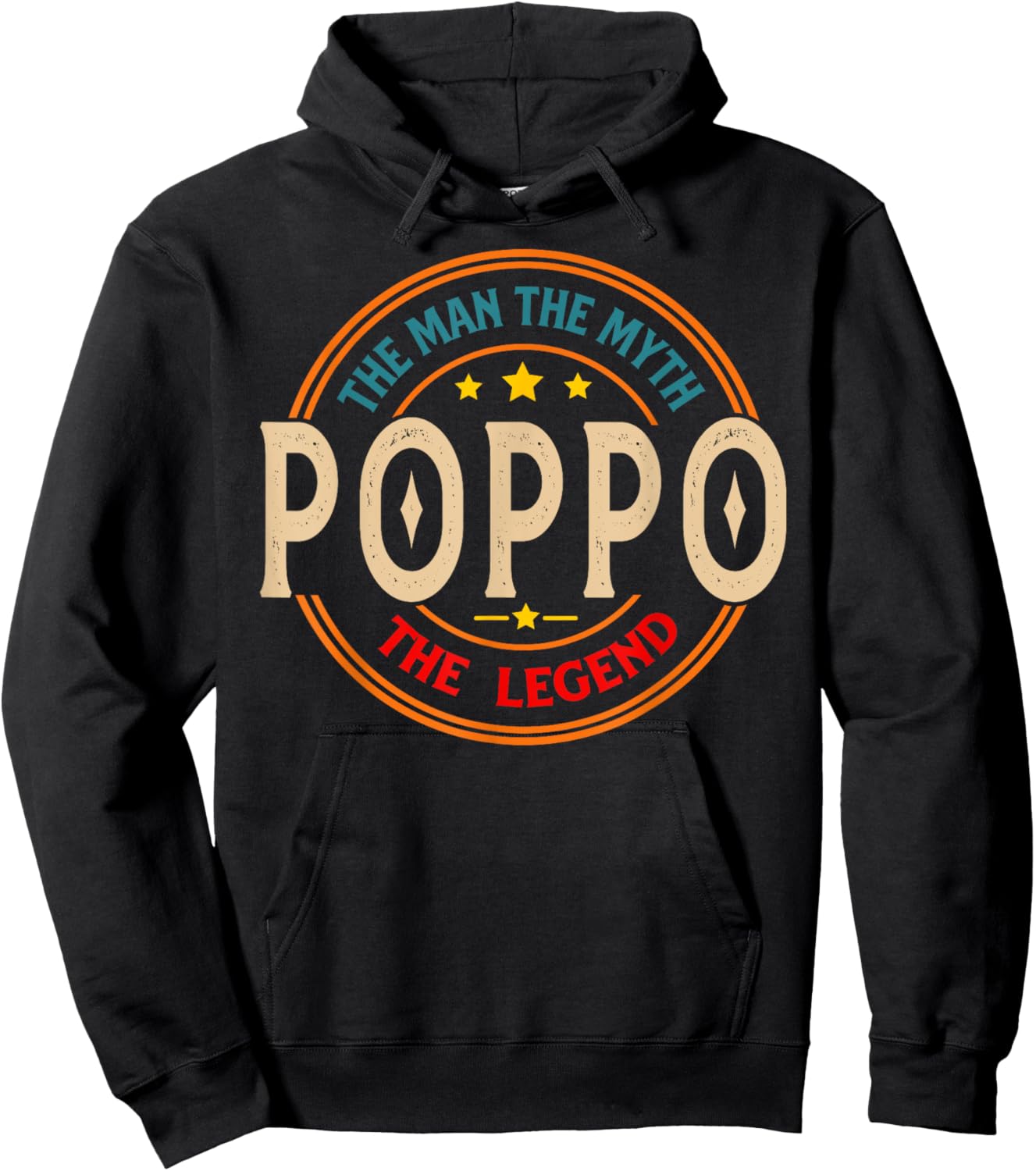 POPPO The Legend The Man, Funny POPPO Fathers Day Hoodie - Hoodie | Black