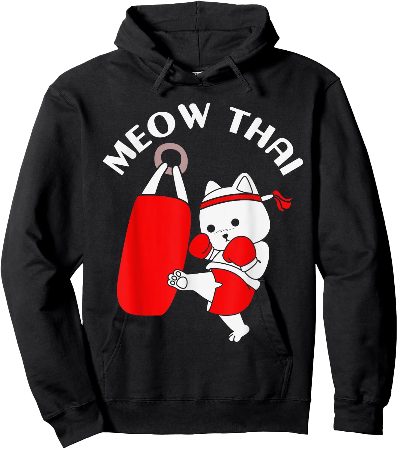 Muay Thai Cat Meow Thai Men Women Girls Kids Hoodie - Hoodie | Black