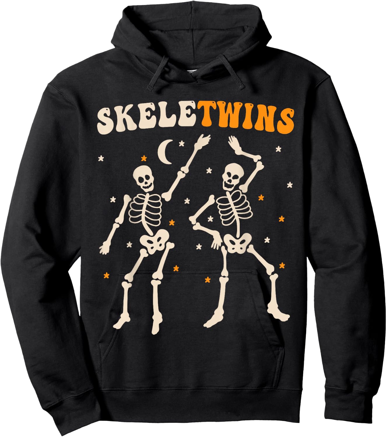 Twins Halloween Matching Skeletwins Funny Dancing Skeletons Hoodie - Hoodie | Black