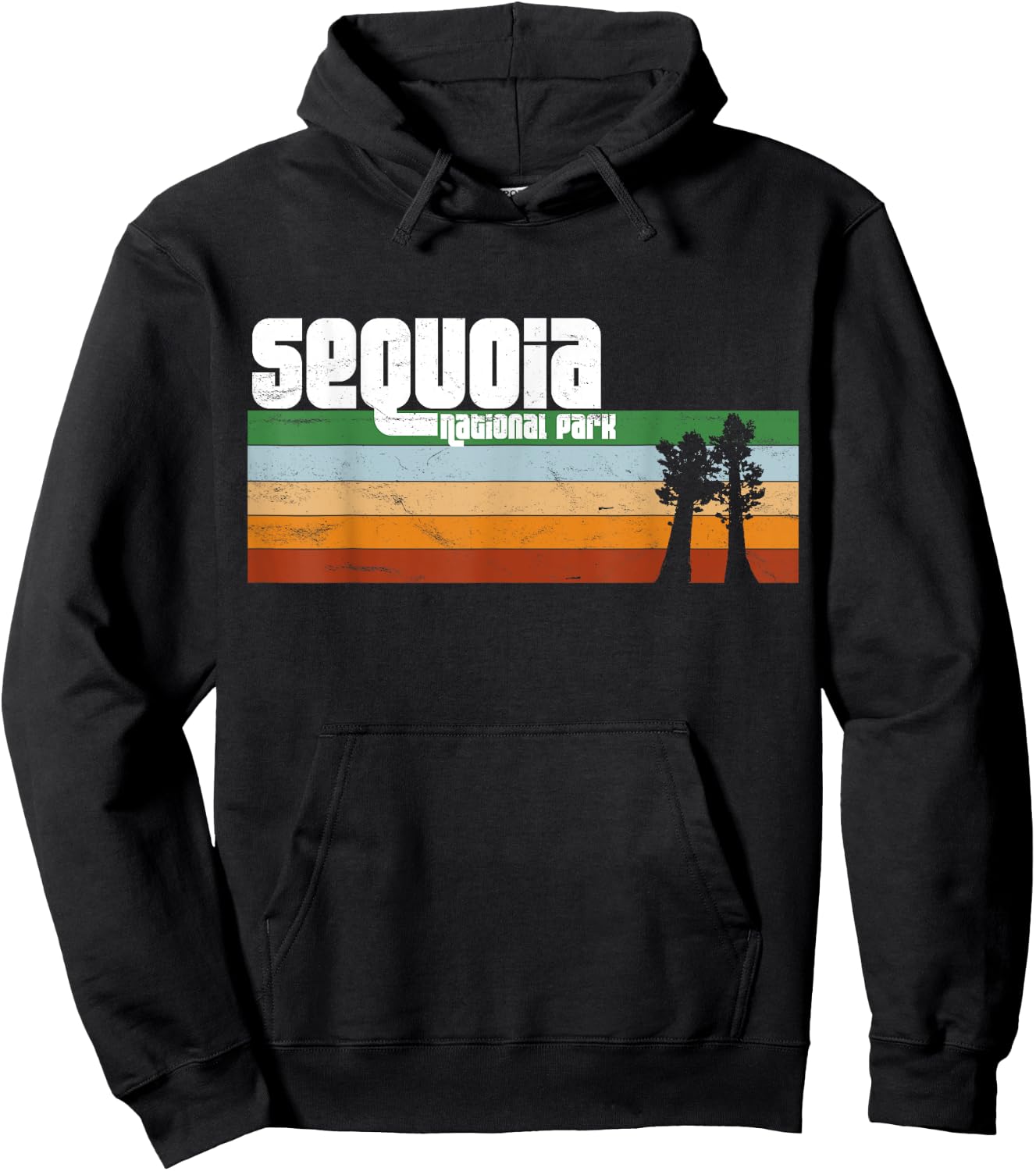 Retro Sequoia National Park California CA Hoodie - Hoodie | Black