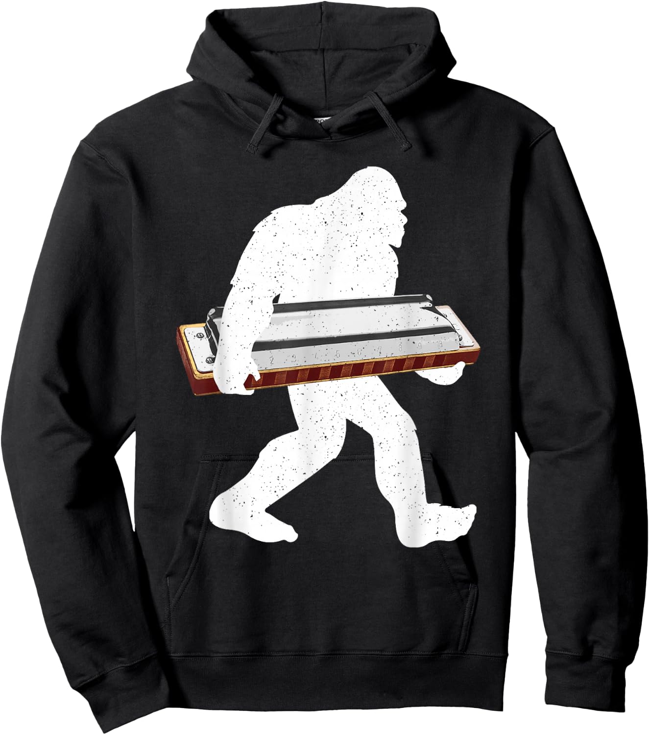 Funny Harmonica Art Women Boys Girls Kid Harmonicist Hoodie - Hoodie | Black