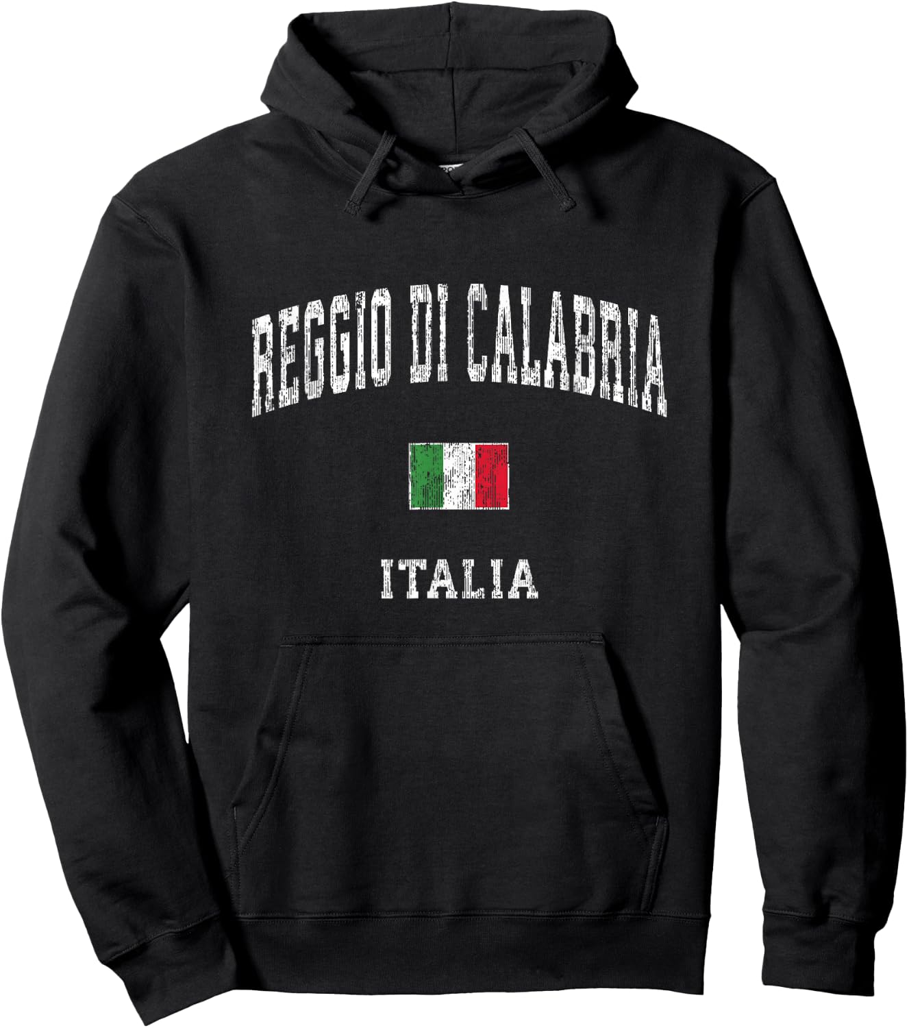 Reggio Di Calabria Italy Vintage Athletic Sports Design Hoodie - Hoodie | Black