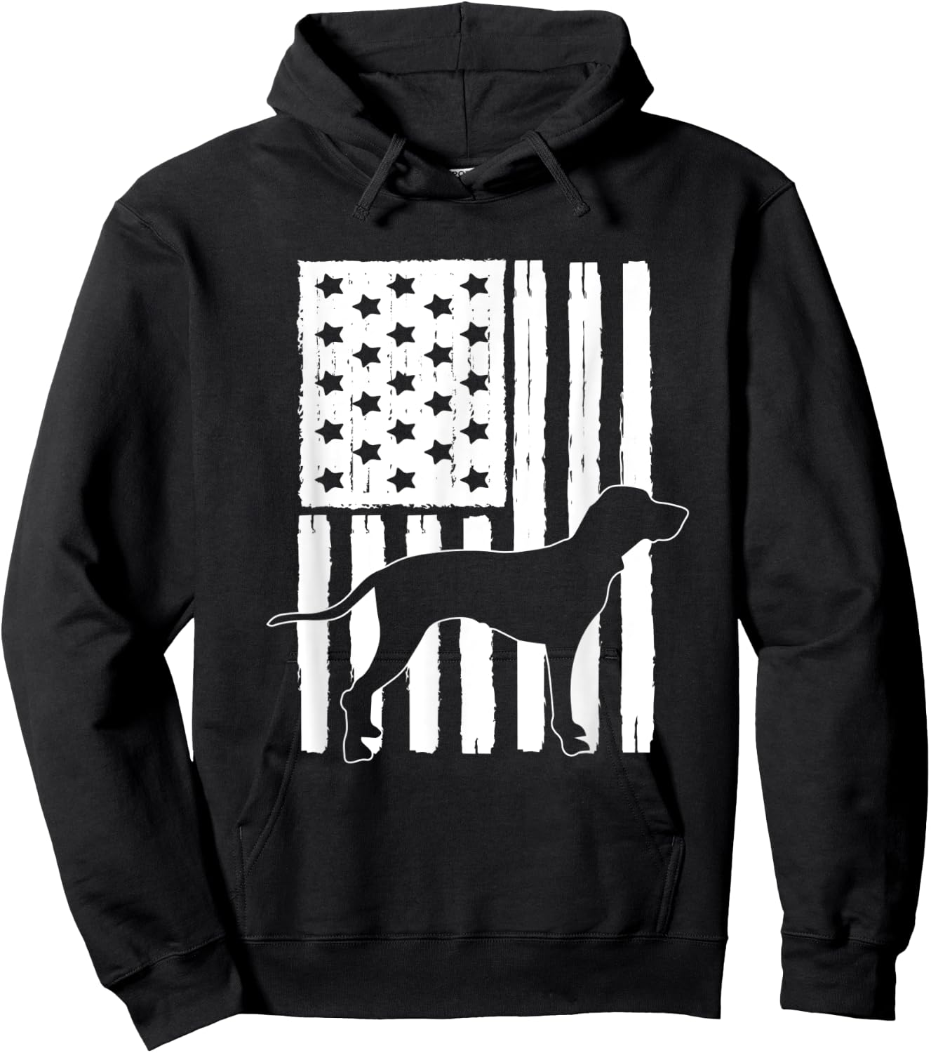 USA American Flag Bluetick Coonhound Dog Lover Theme Design Kids Men Hoodie - Hoodie | Black