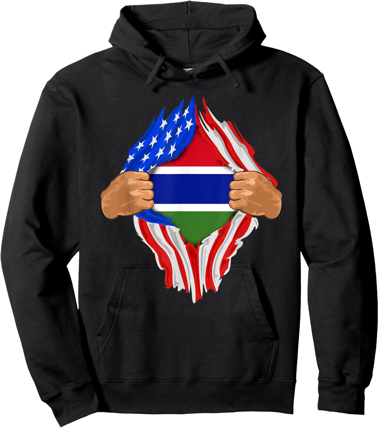 Gambian Blood Inside Me | Gambia Flag Gift Hoodie - Hoodie | Black