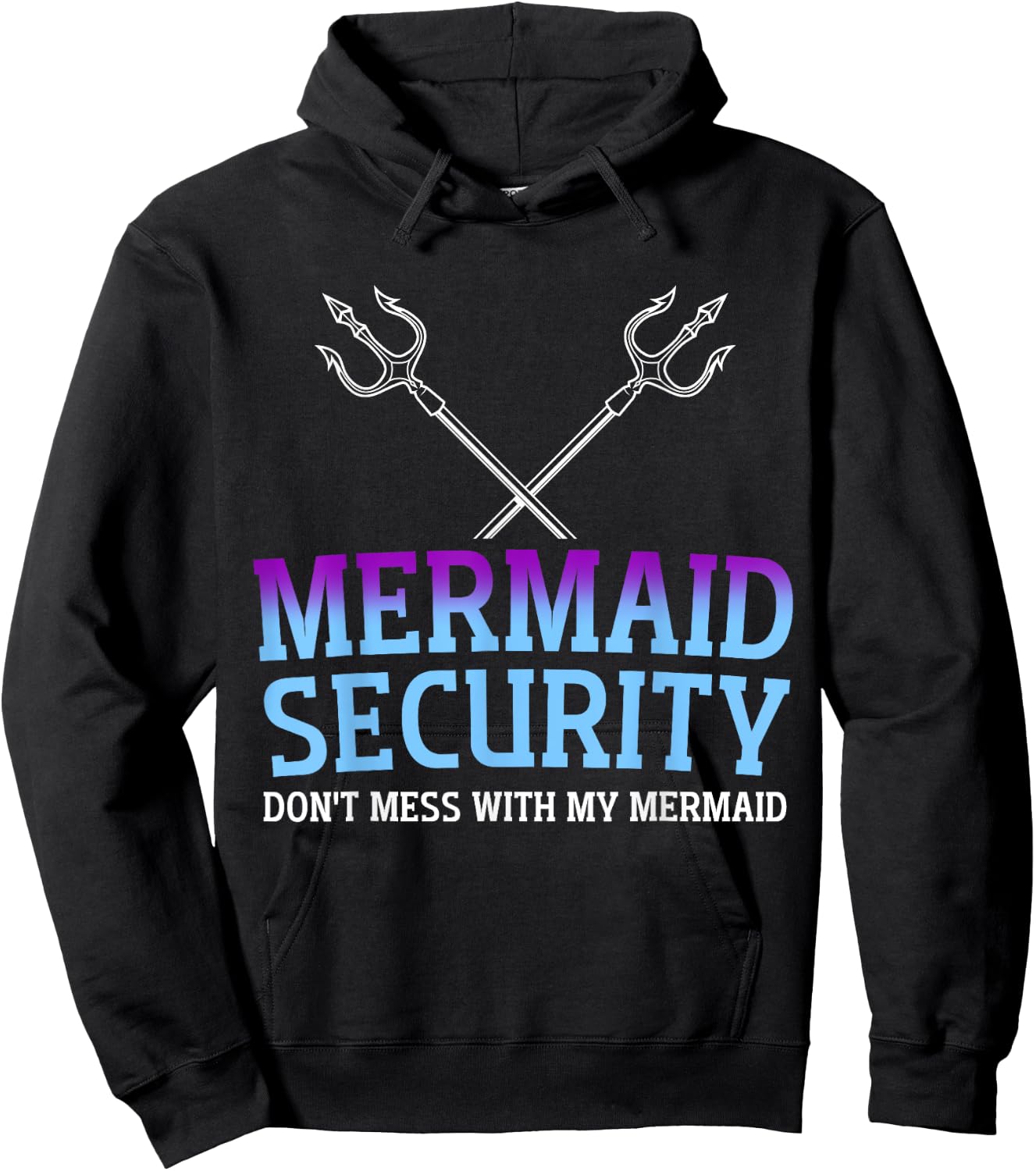 Mermaid Security Mermaid Dad Birthday Merdad Father's Day Hoodie - Hoodie | Black