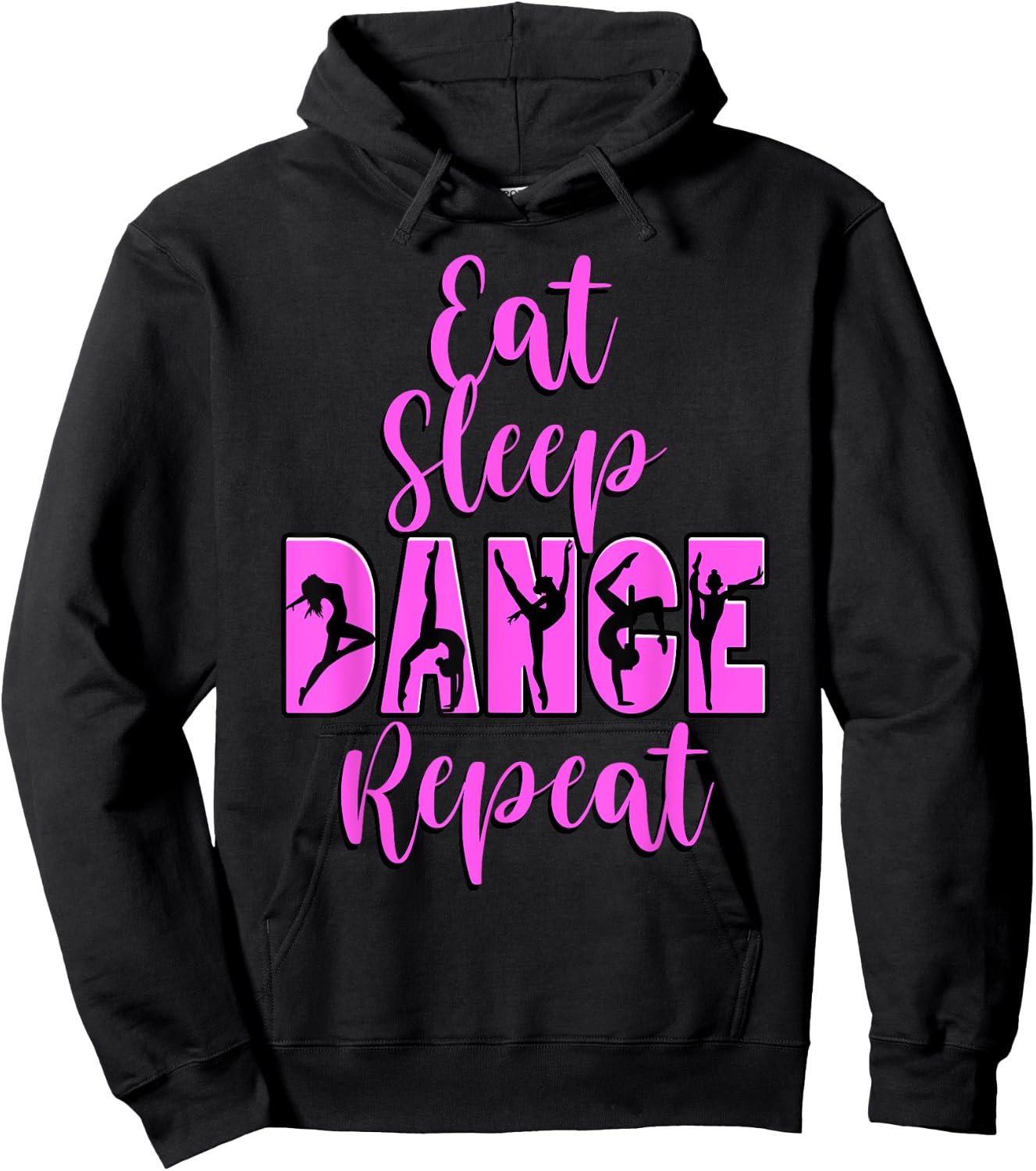 Eat Sleep Dance Repeat Dance Inspired Mum Girl Music Hoodie - Hoodie | Black