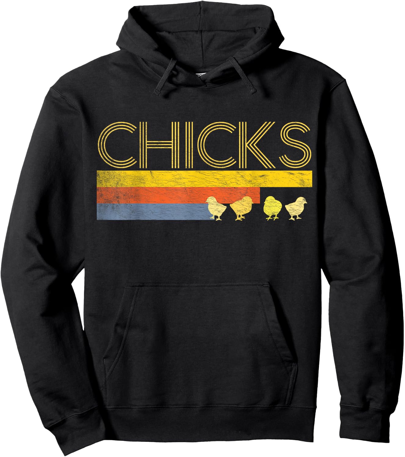 Funny Retro Striped Easter Chicks Shirt Chick Baby Chicken Hoodie - Hoodie | Black