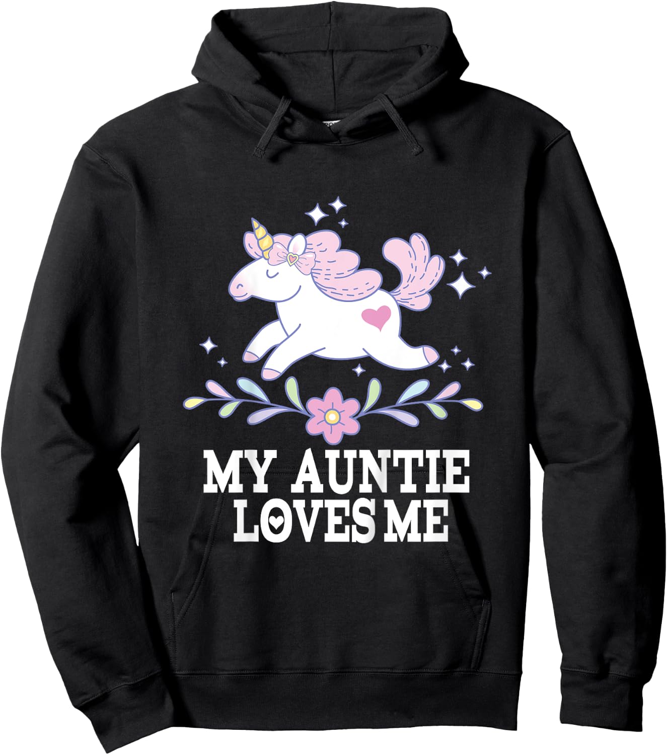 My Auntie Loves Me Unicorn Niece Hoodie - Hoodie | Black