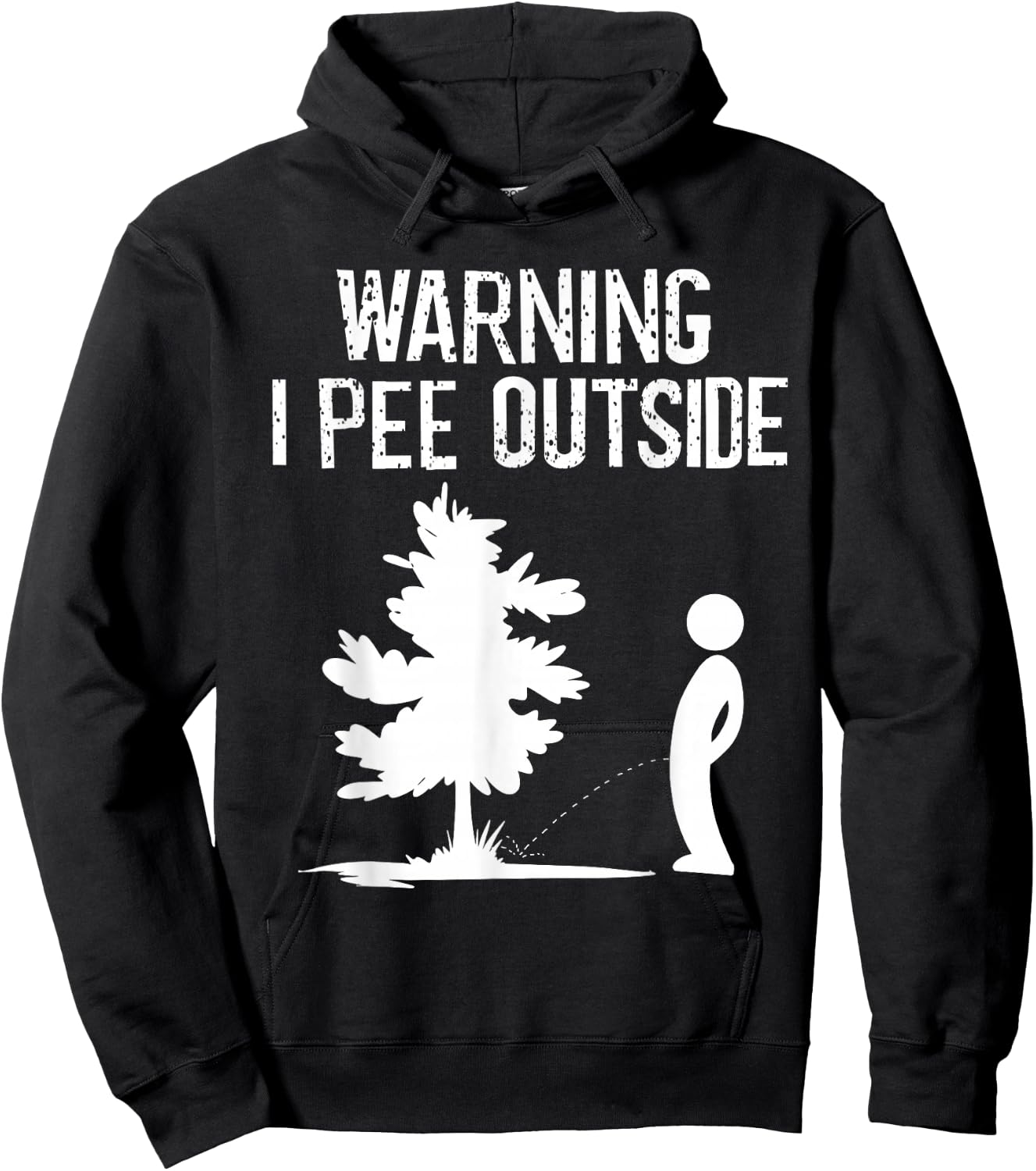 Cool Warning I Pee Outside | Funny Boy Peeing Camping Gift Hoodie - Hoodie | Black