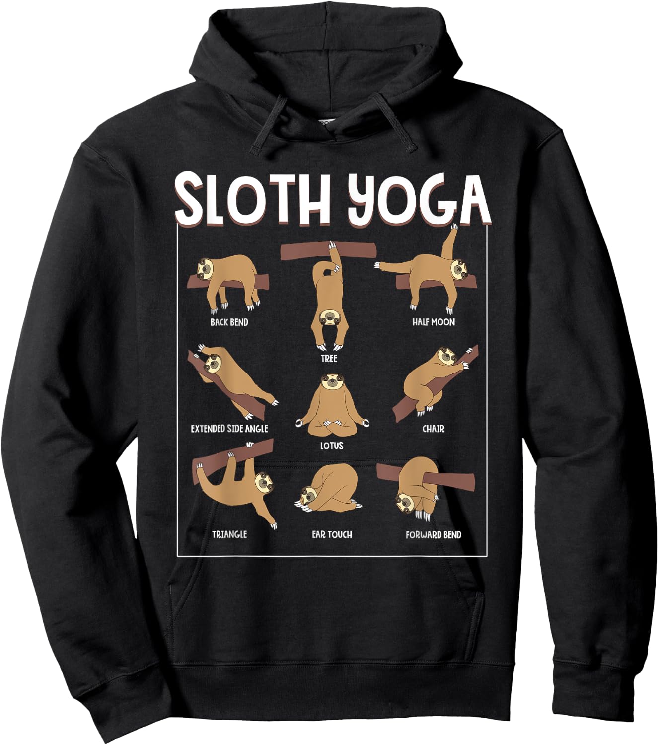 Funny Sloth Yoga Gift Slow Animal Exercise Lovers Men Women Hoodie - Hoodie | Black