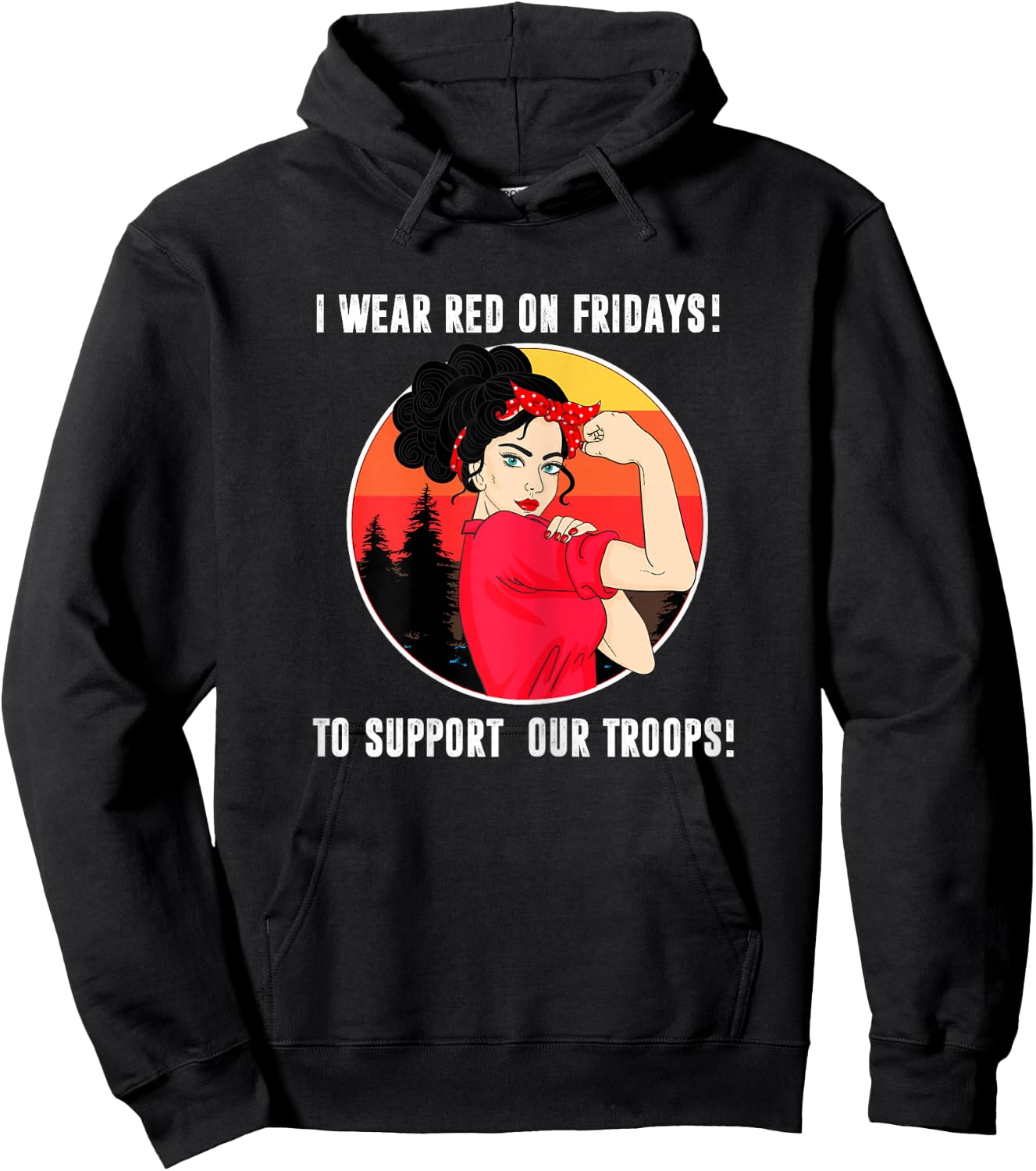 I Wear Red On Fridays Remember Everyone Deployed Military Hoodie - Hoodie | Black
