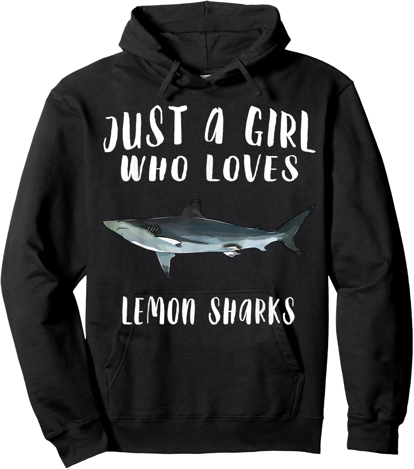 Im Just A Girl Who Loves Lemon Shark Lover Gift Hoodie - Hoodie | Black