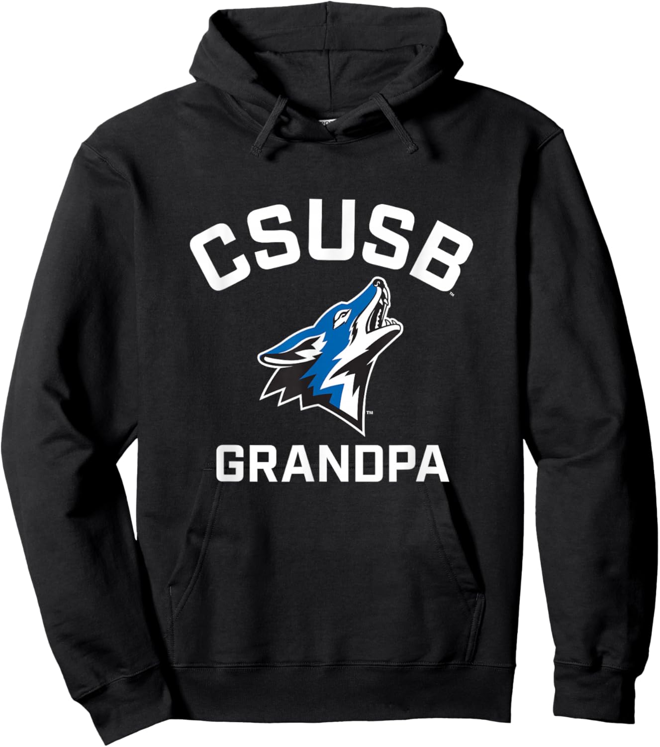 Cal State San Bernardino CSUSB Coyotes Arched Grandpa Hoodie - Hoodie | Black