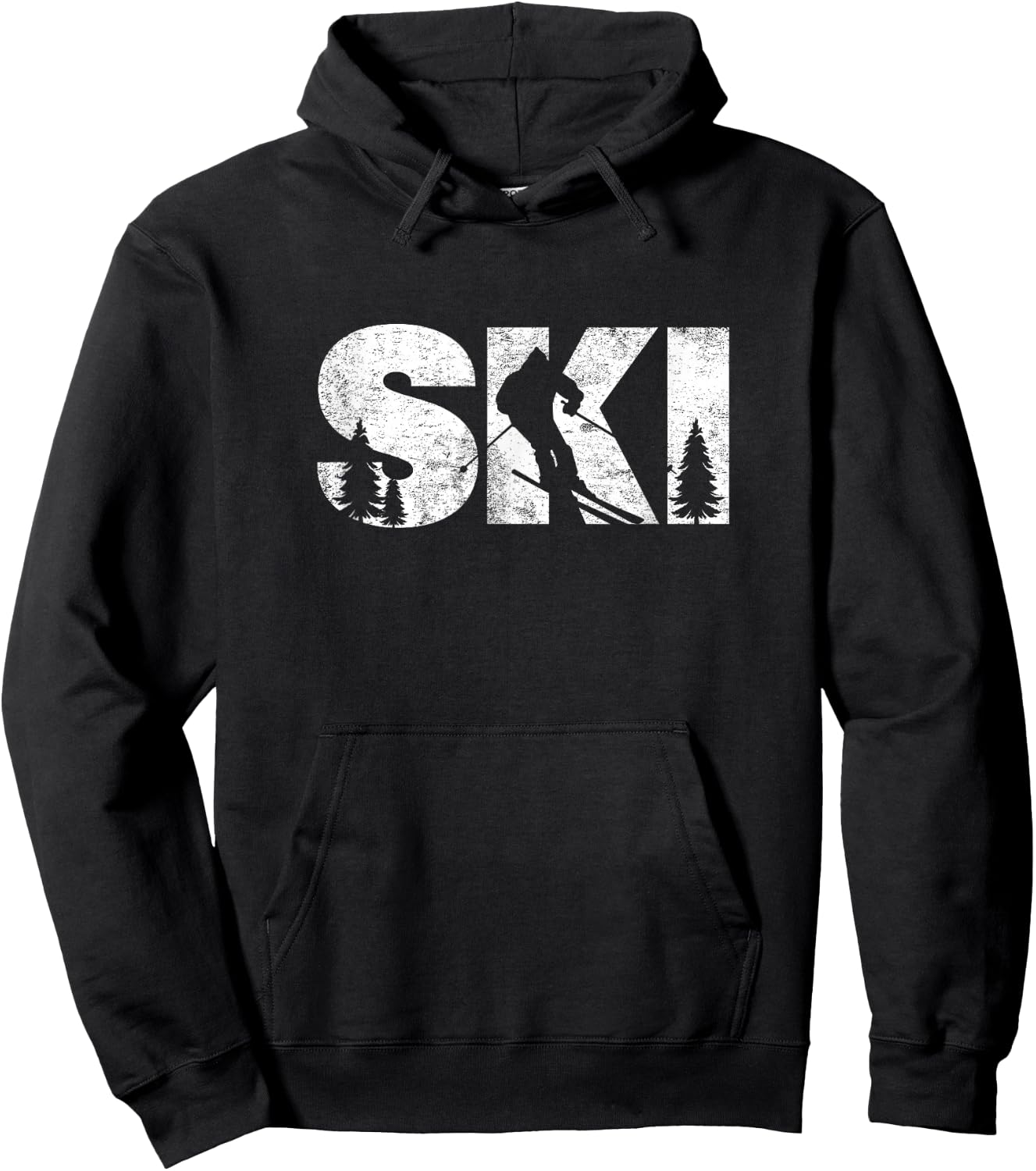 Gifts For Skiers Men Women Snow Skiing Alpine Downhill Ski Hoodie - Hoodie | Black