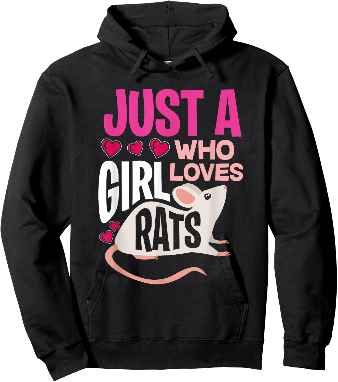 Just A Girl Who Loves Rats - Gift Rat Owners Hoodie - Hoodie | Black