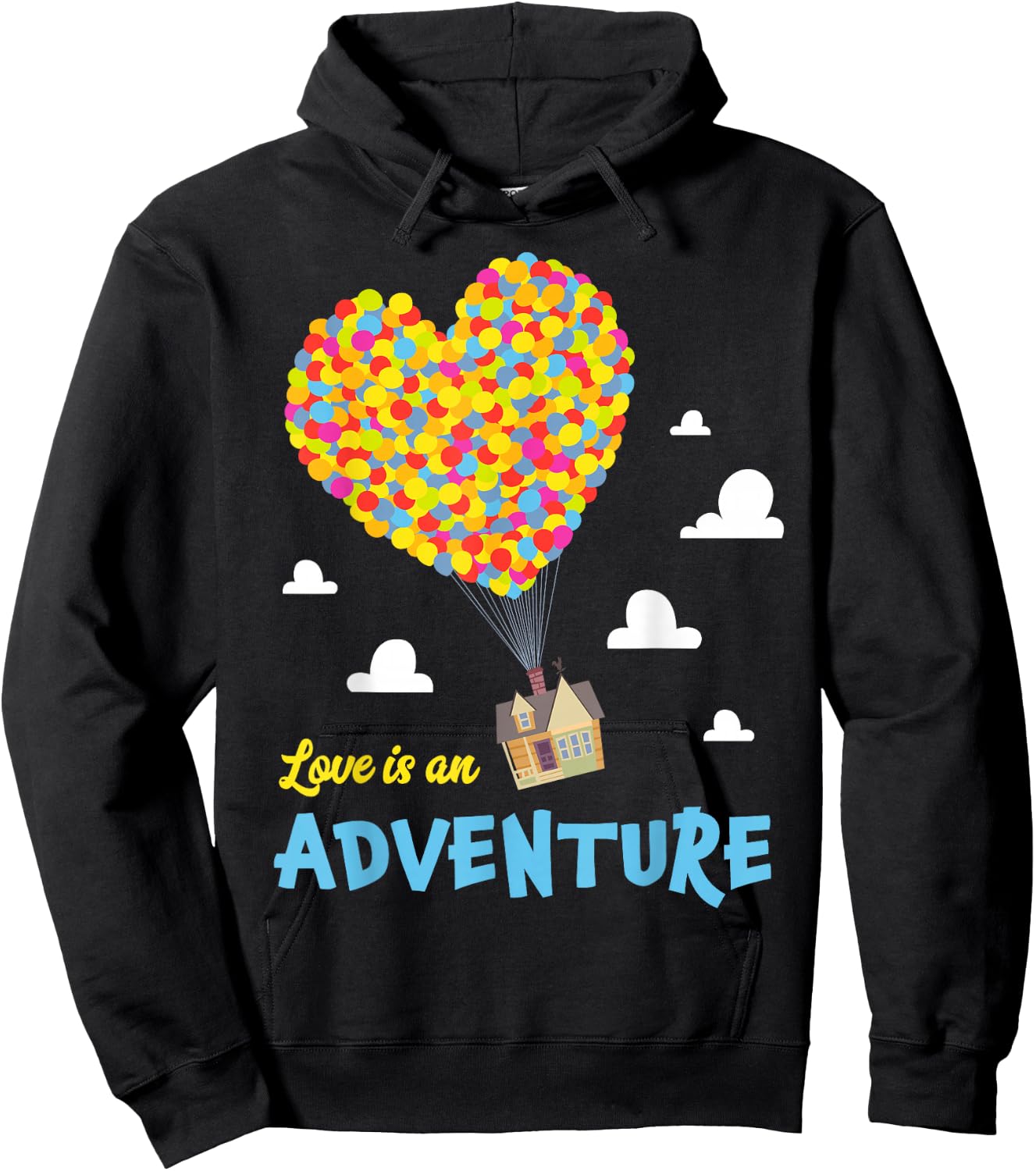 Disney and Pixar Up Love is an Adventure Hoodie - Hoodie | Black