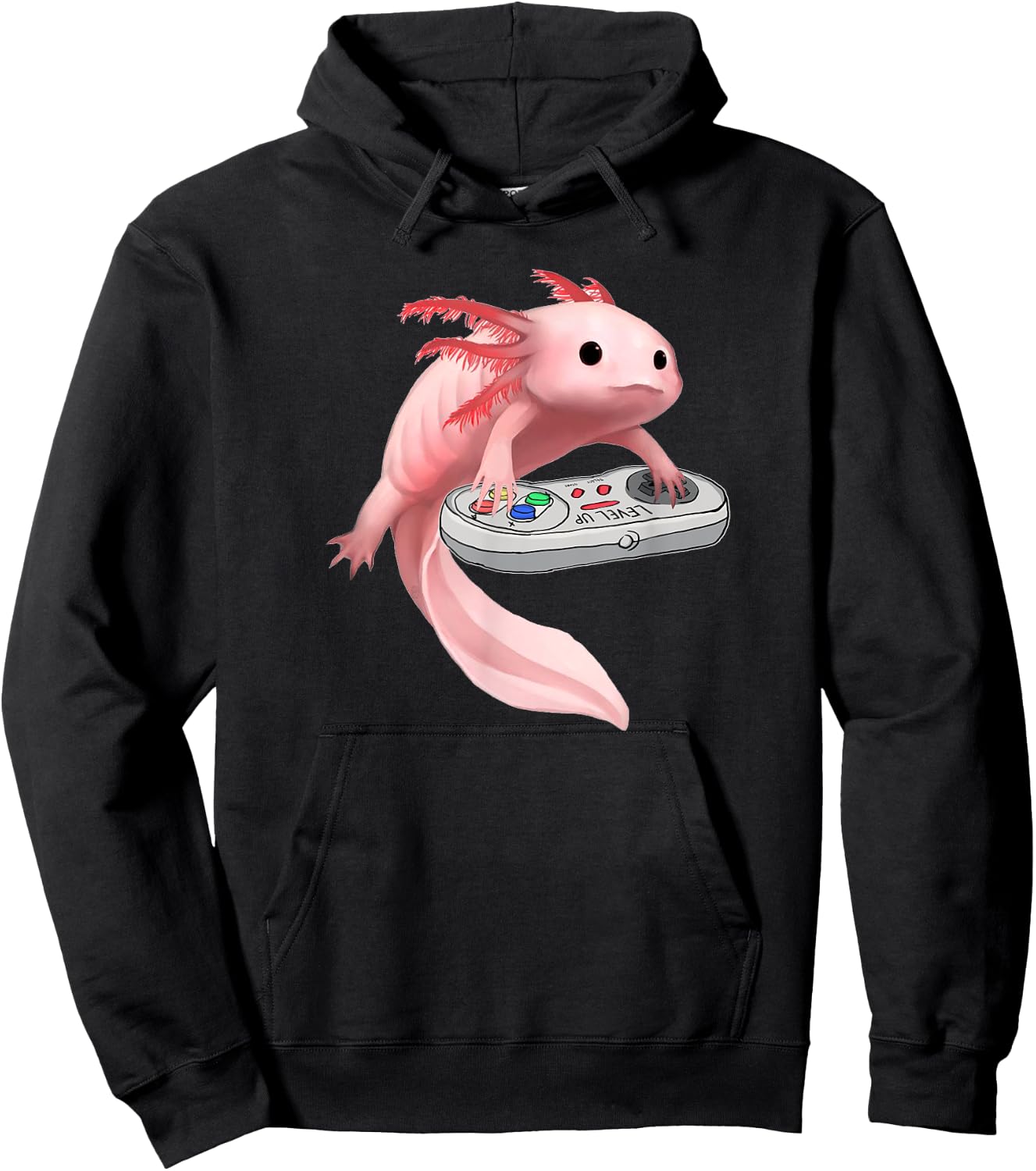 Axolotl Fish Playing Video Game White-Axolotl Lizard Gamers Hoodie - Hoodie | Black